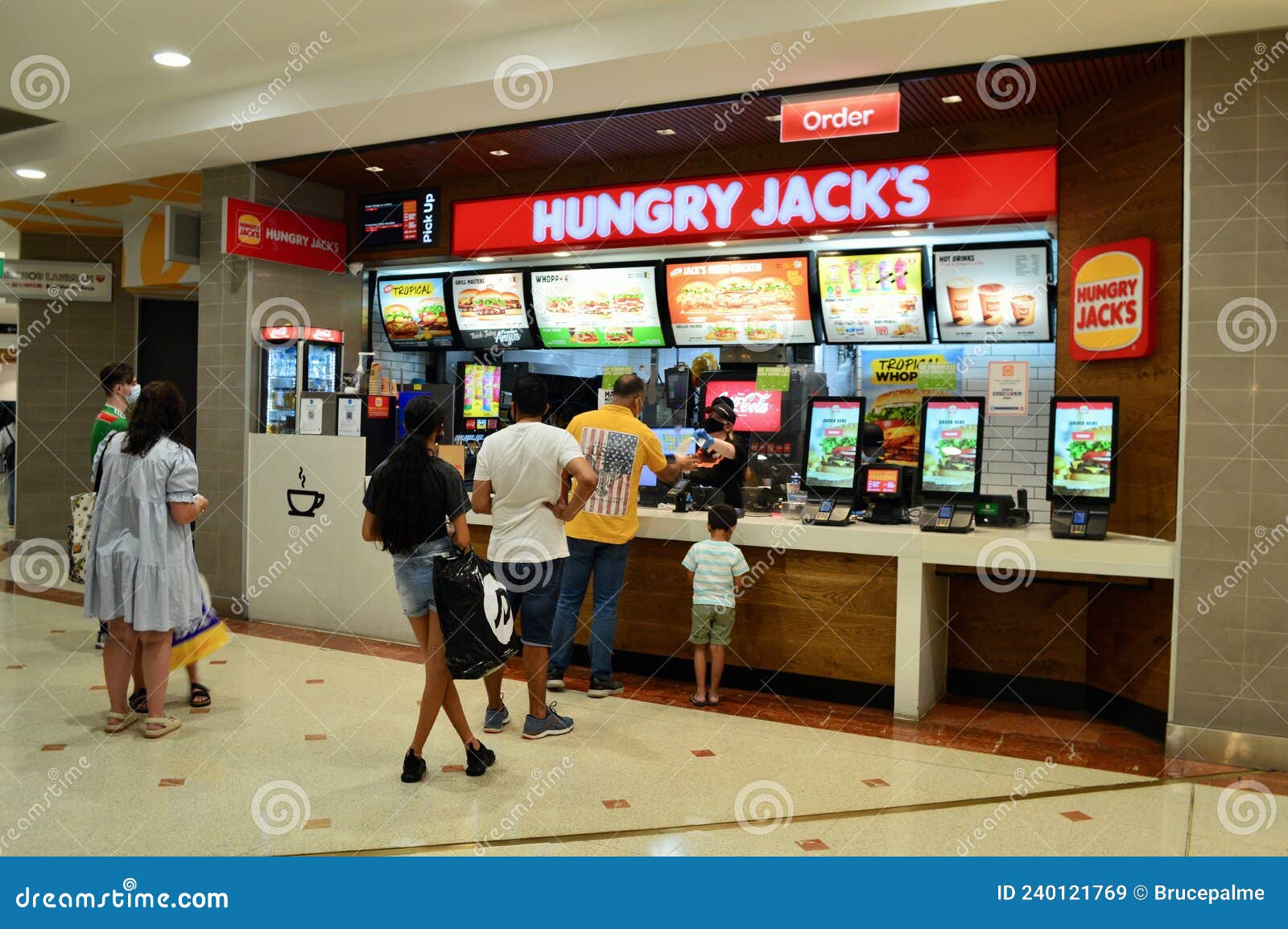 People Ordering Food at a Hungry Jacks Restaurant Editorial Stock Image