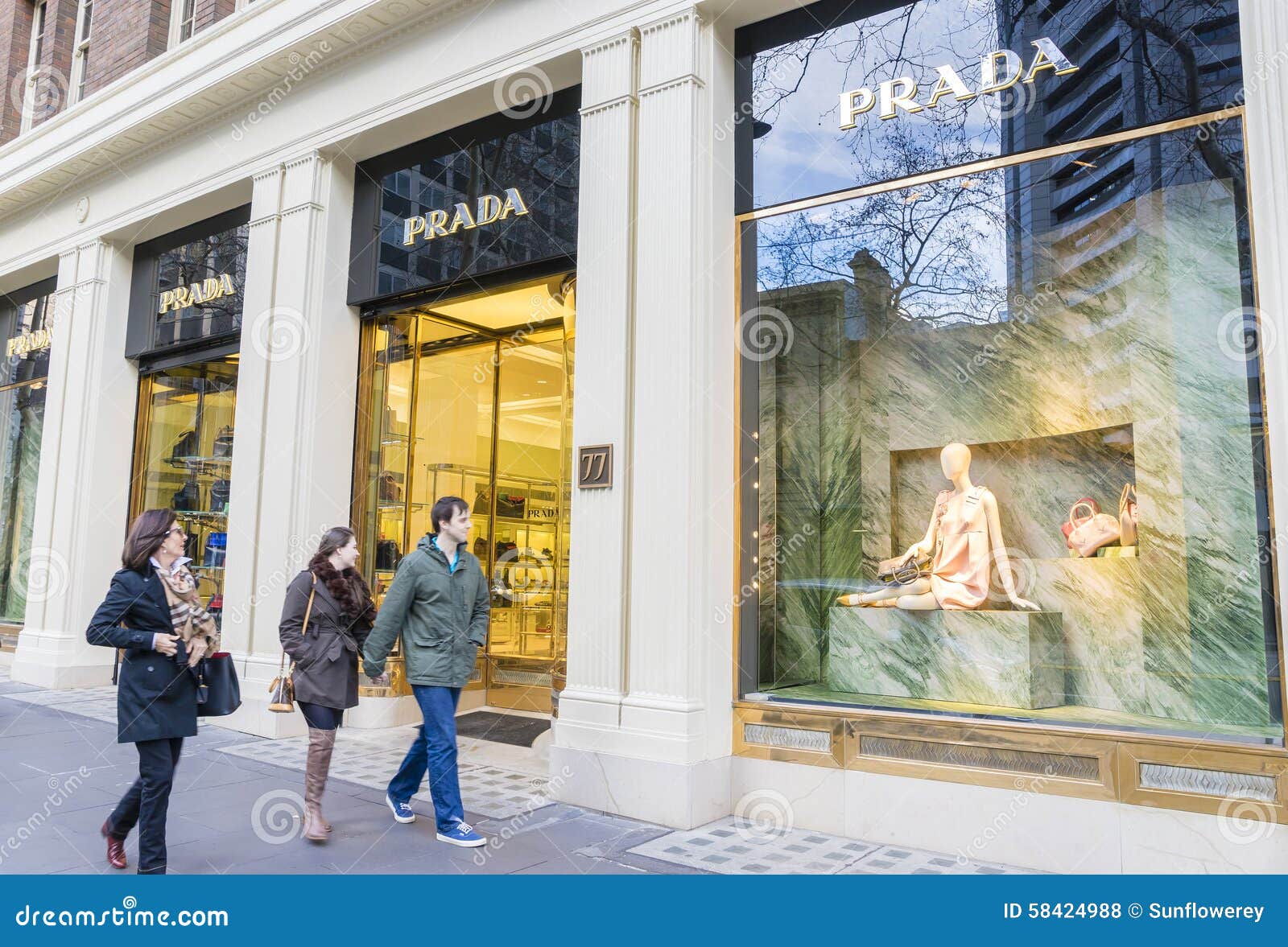 People Passing by the Collins Street Prada Store in Melbourne, Australia  Editorial Stock Photo - Image of women, luxury: 58424988
