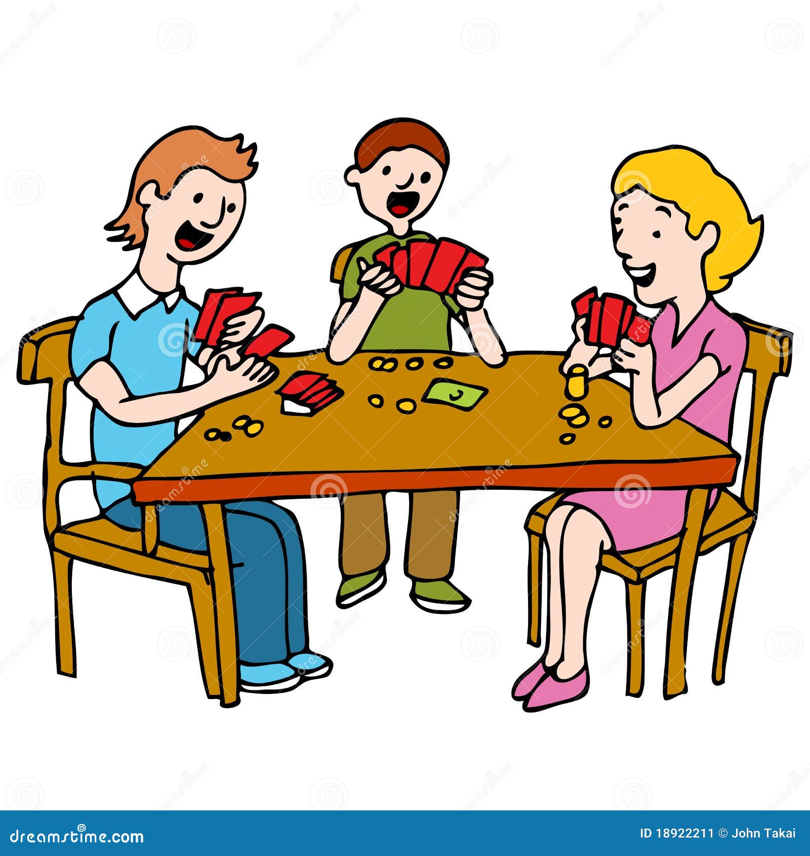 People Playing Poker Card Game Cartoon Vector | CartoonDealer.com #18922211