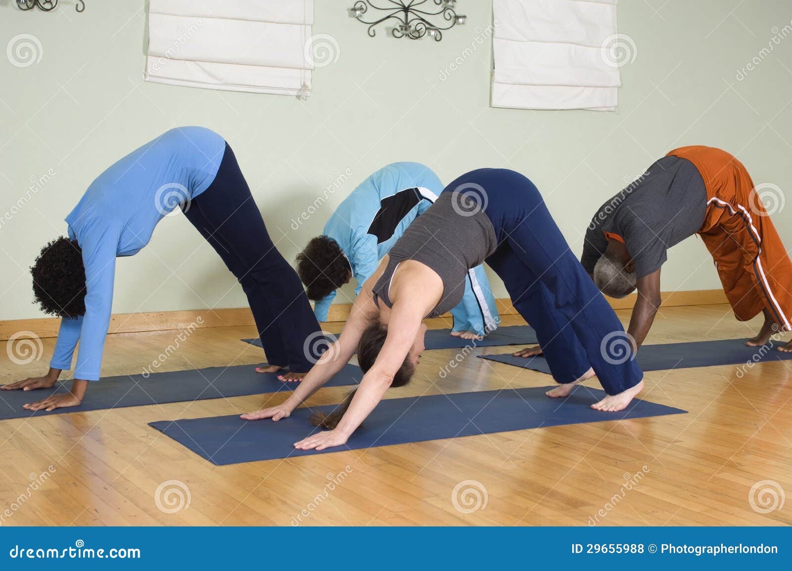 people practicing yoga