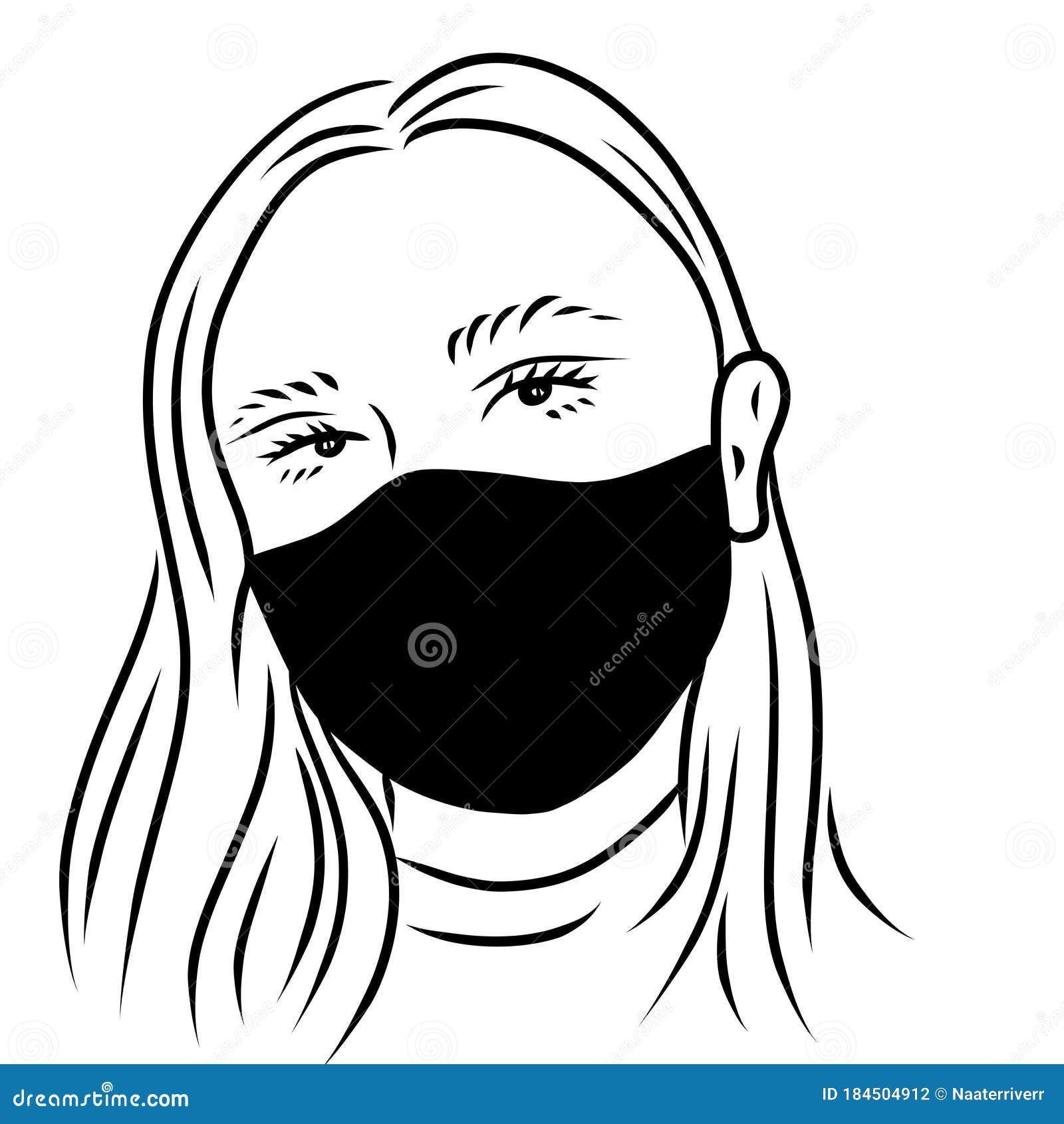 Girls With Mask Smartphone Walking In The Street City Cartoon Vector