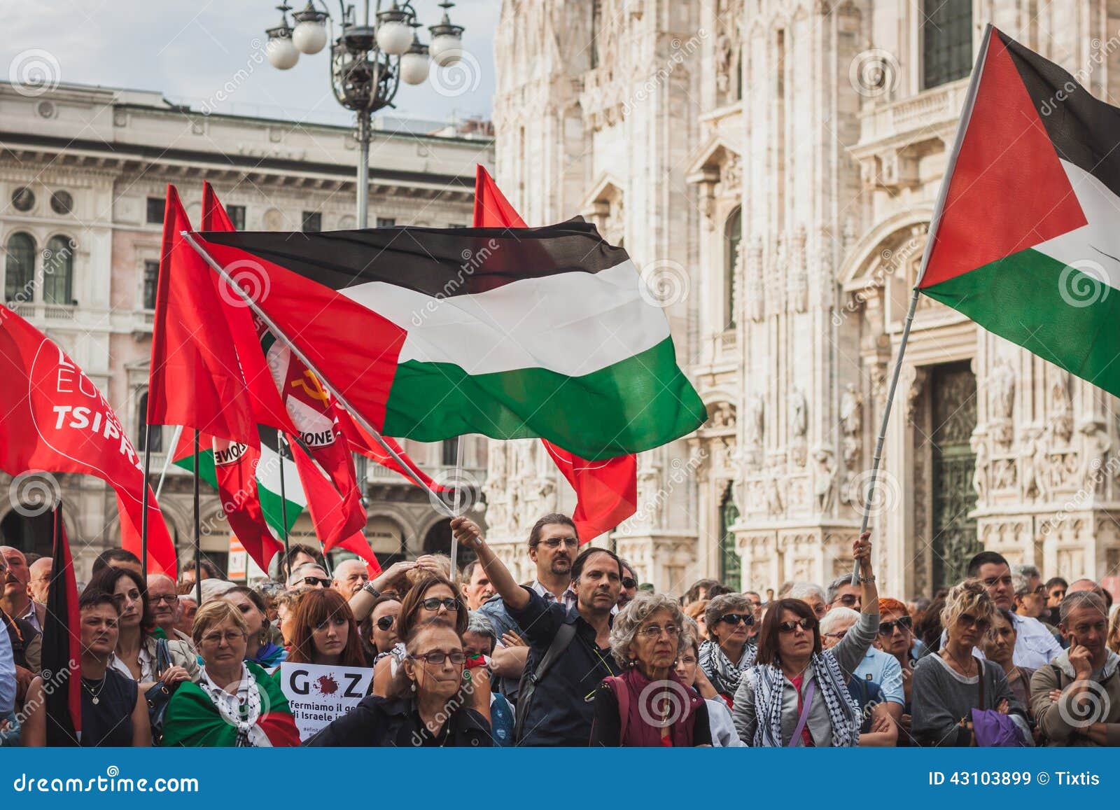 People Protesting Against Gaza Strip Bombing in Milan, Italy Editorial ...