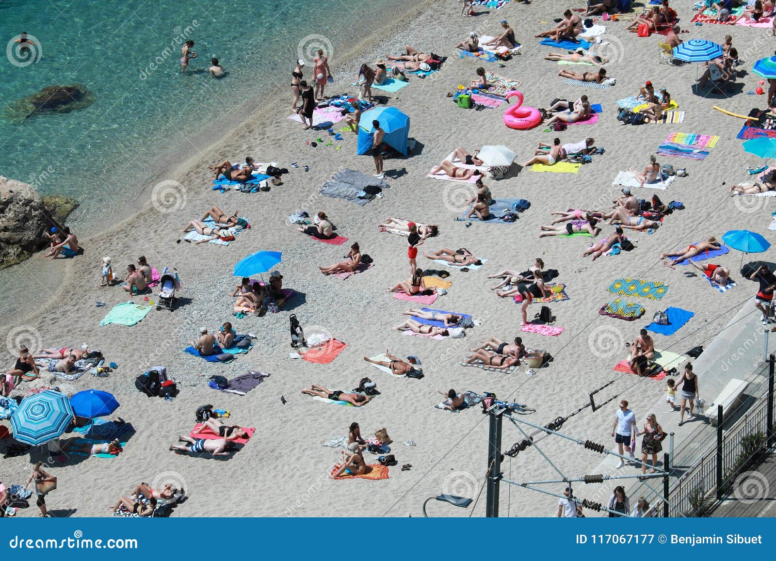 People Relaxing At The Beach Aerial View Editorial Photography Image 