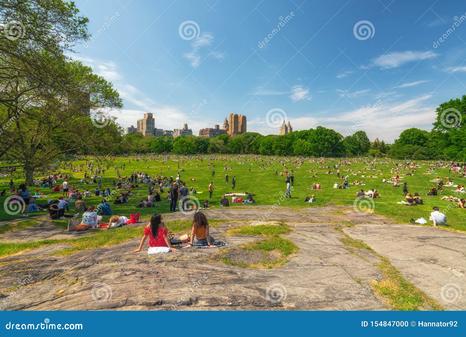 People Resting in Central Park, Beautiful Sunny Day in New York City ...