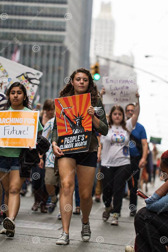 People s Climate March NYC editorial stock image. Image of climate