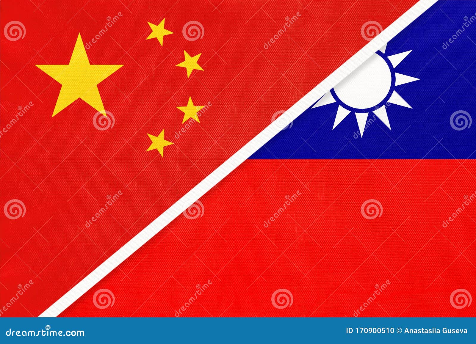 People S Republic Of China Or Prc Vs Taiwan National Flag From Textile Relationship Between Two Asian Countries Stock Photo Image Of Competition National 170900510