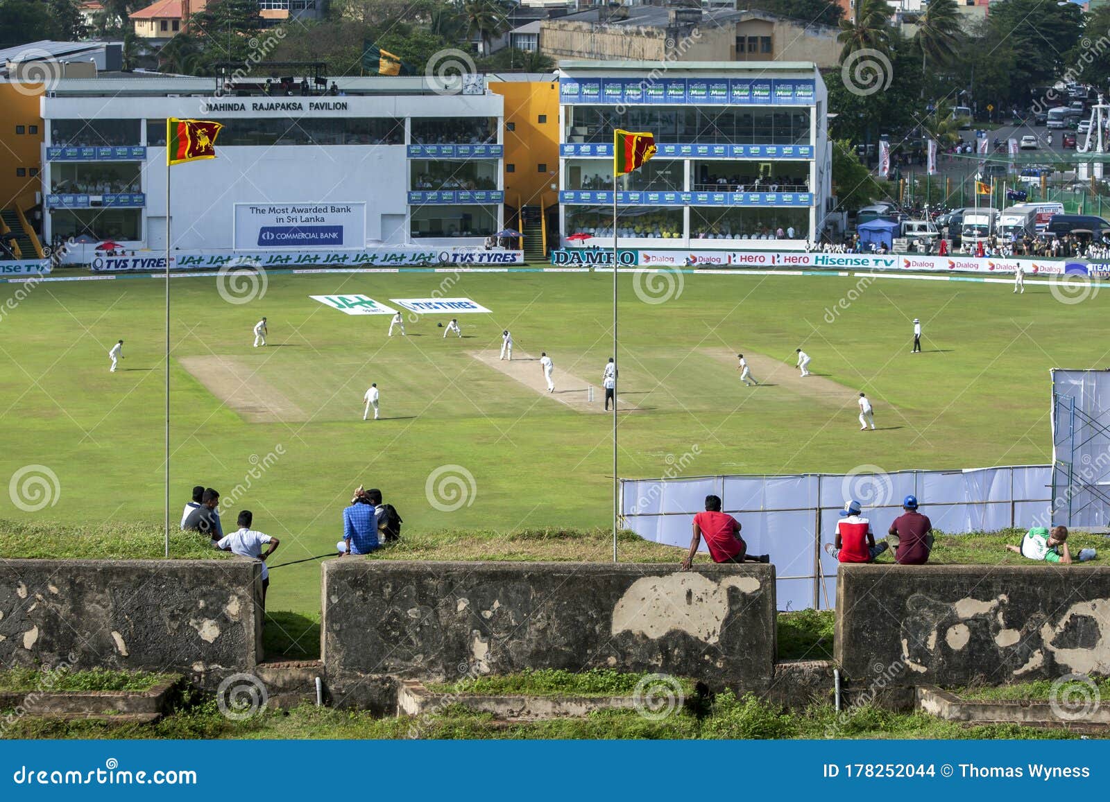 Spectators Watch a Game of Cricket in Galle. Editorial Stock Image ...