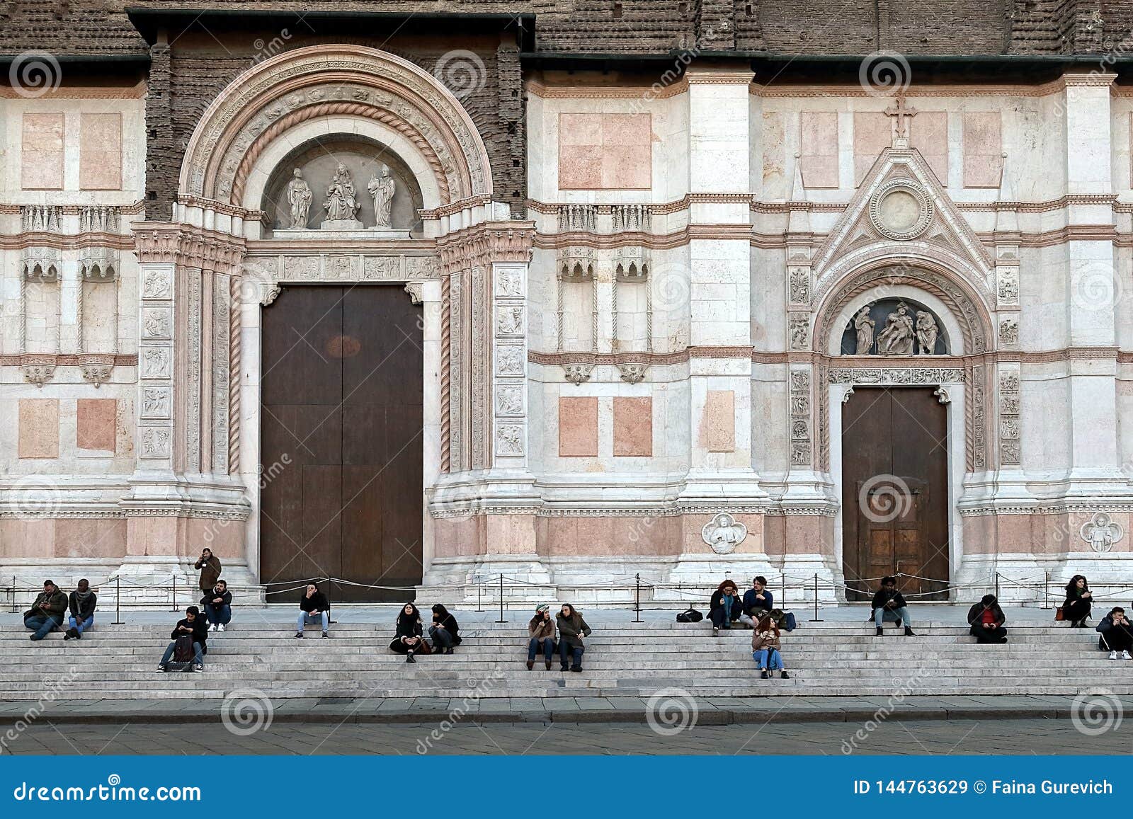People Sitting in Front of San Petronio Cathedral Basilica Di San ...