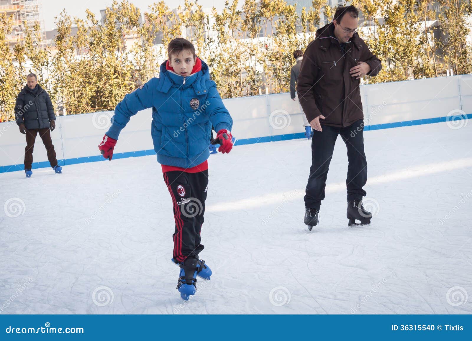 People Skating On Ice Rink In Milan, Italy Editorial Image ...