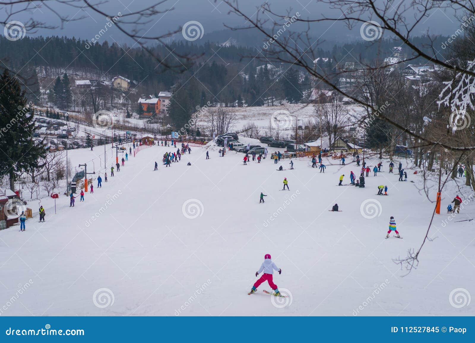 Skiing on the Small Slope in Karpacz Editorial Image - Image of leisure ...