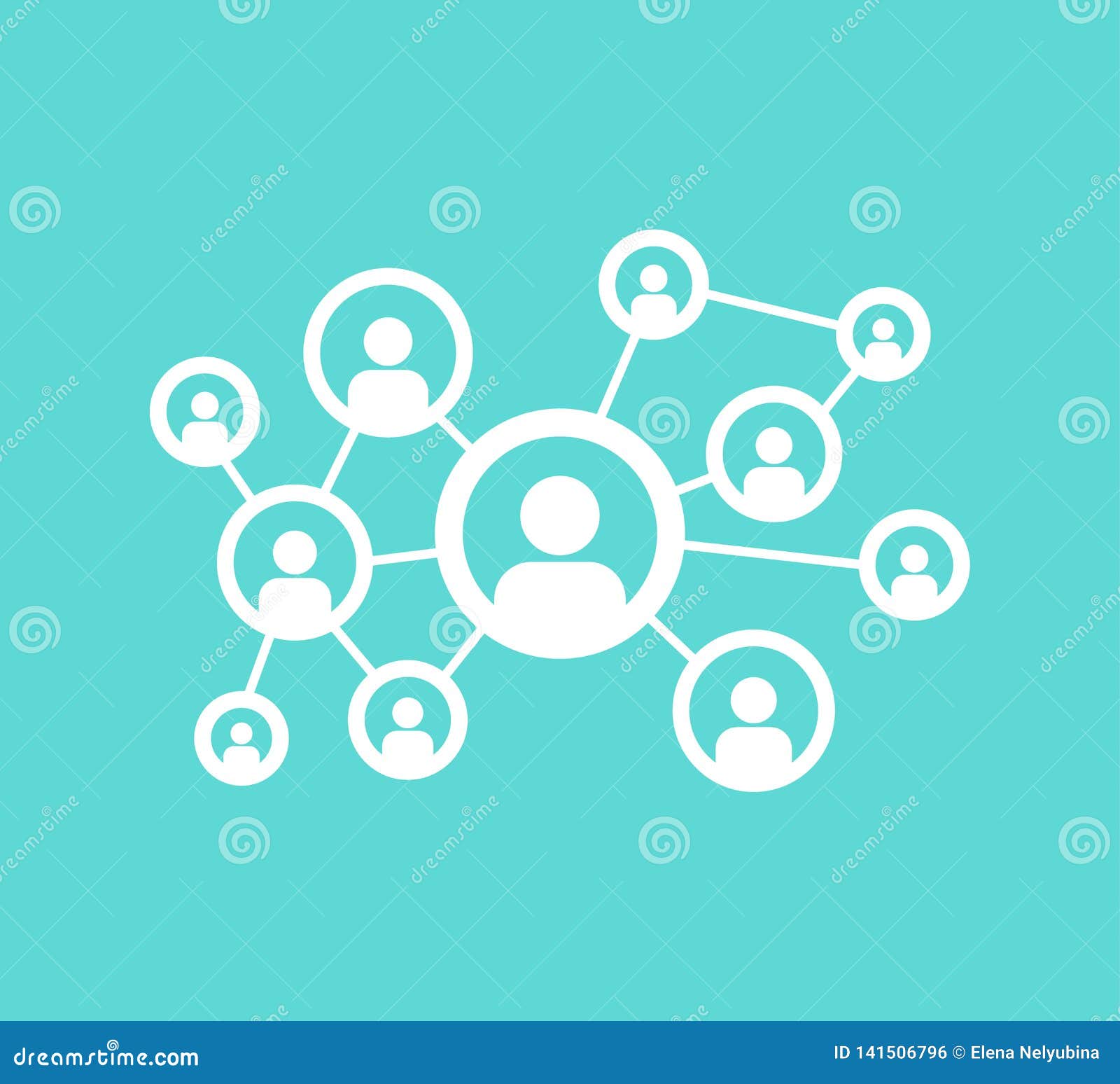people social network communication, intranet global relationship connection icons.