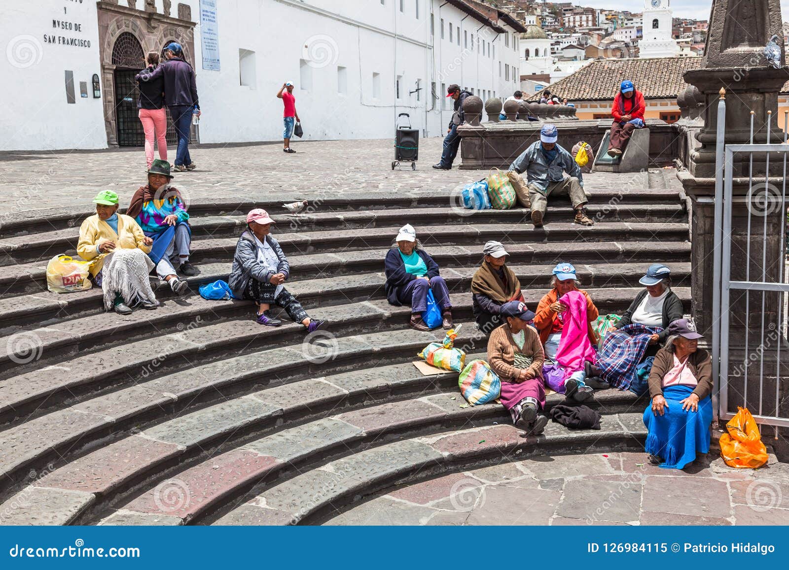 People in the Staircase of the Church of San Francisco Editorial Image