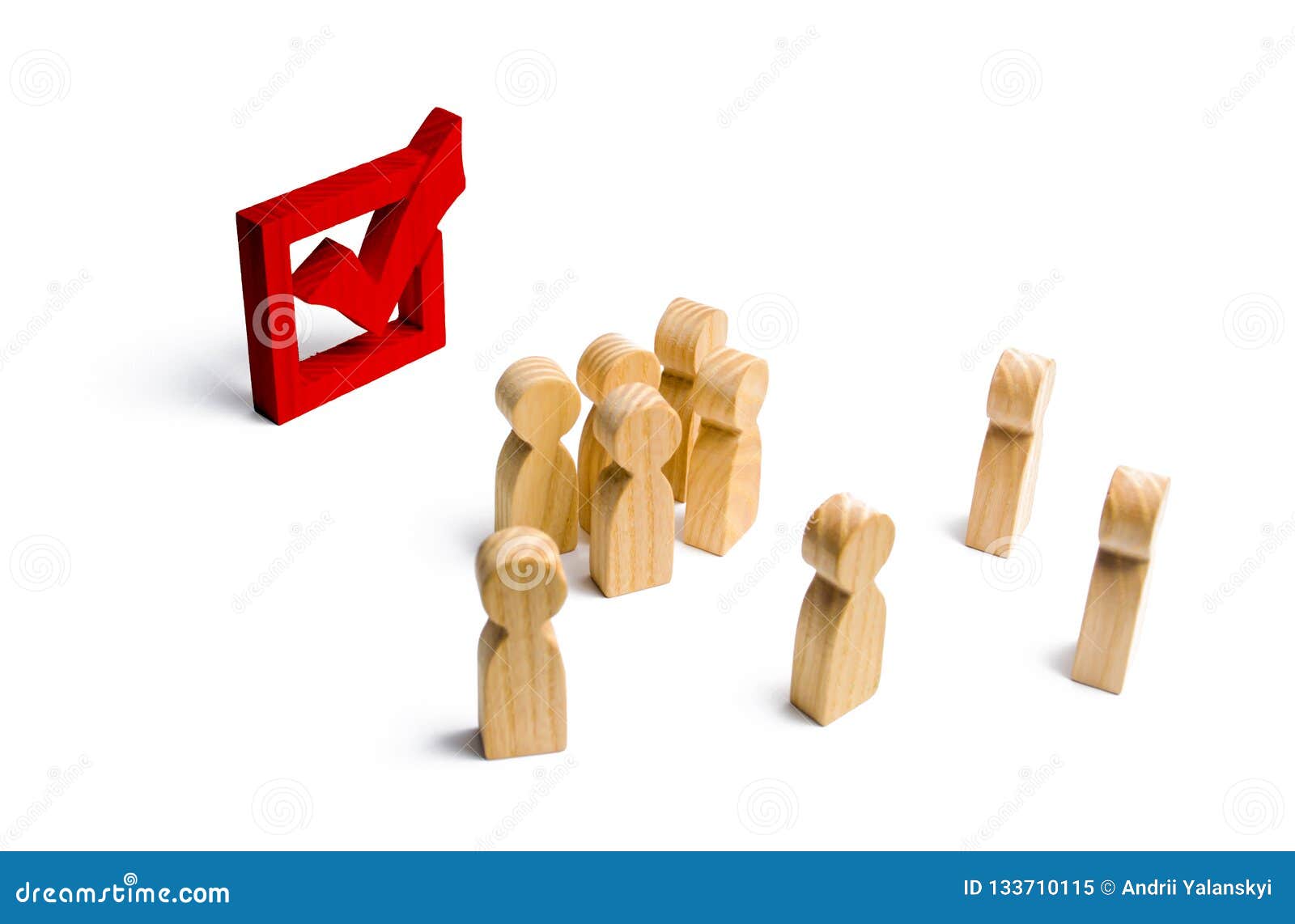 people stand near and look at the red check mark in the box. election, poll or referendum. . voters participate in elections