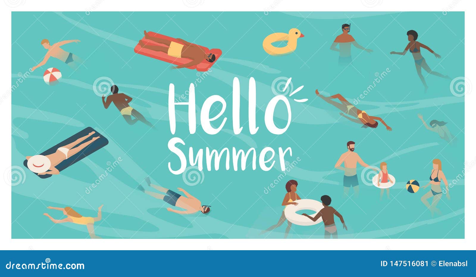 Summer Clipart-people enjoying backyard swimming pool during hot summer  clipart