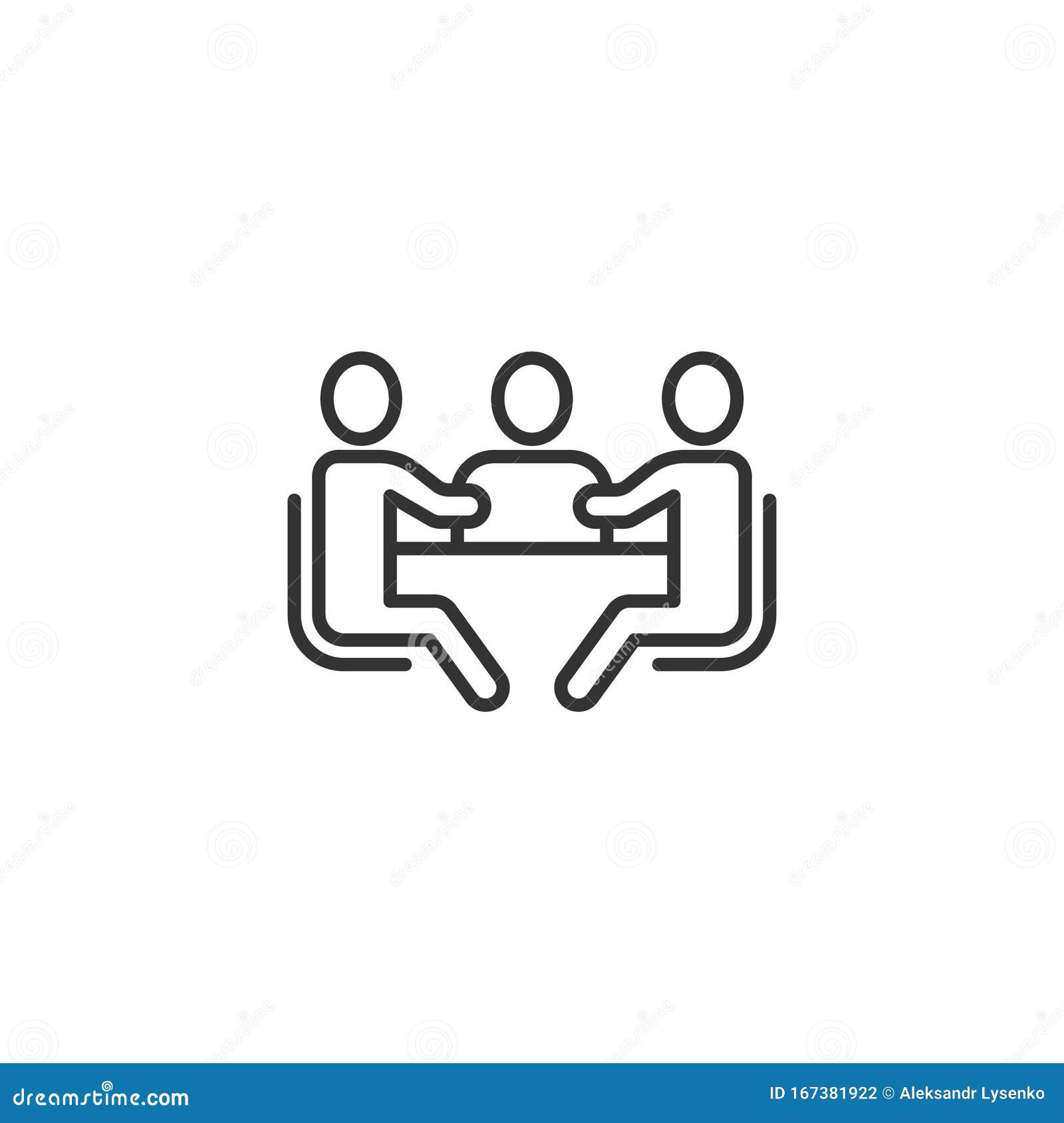 people with table icon in flat style. teamwork conference   on white  background. speaker dialog
