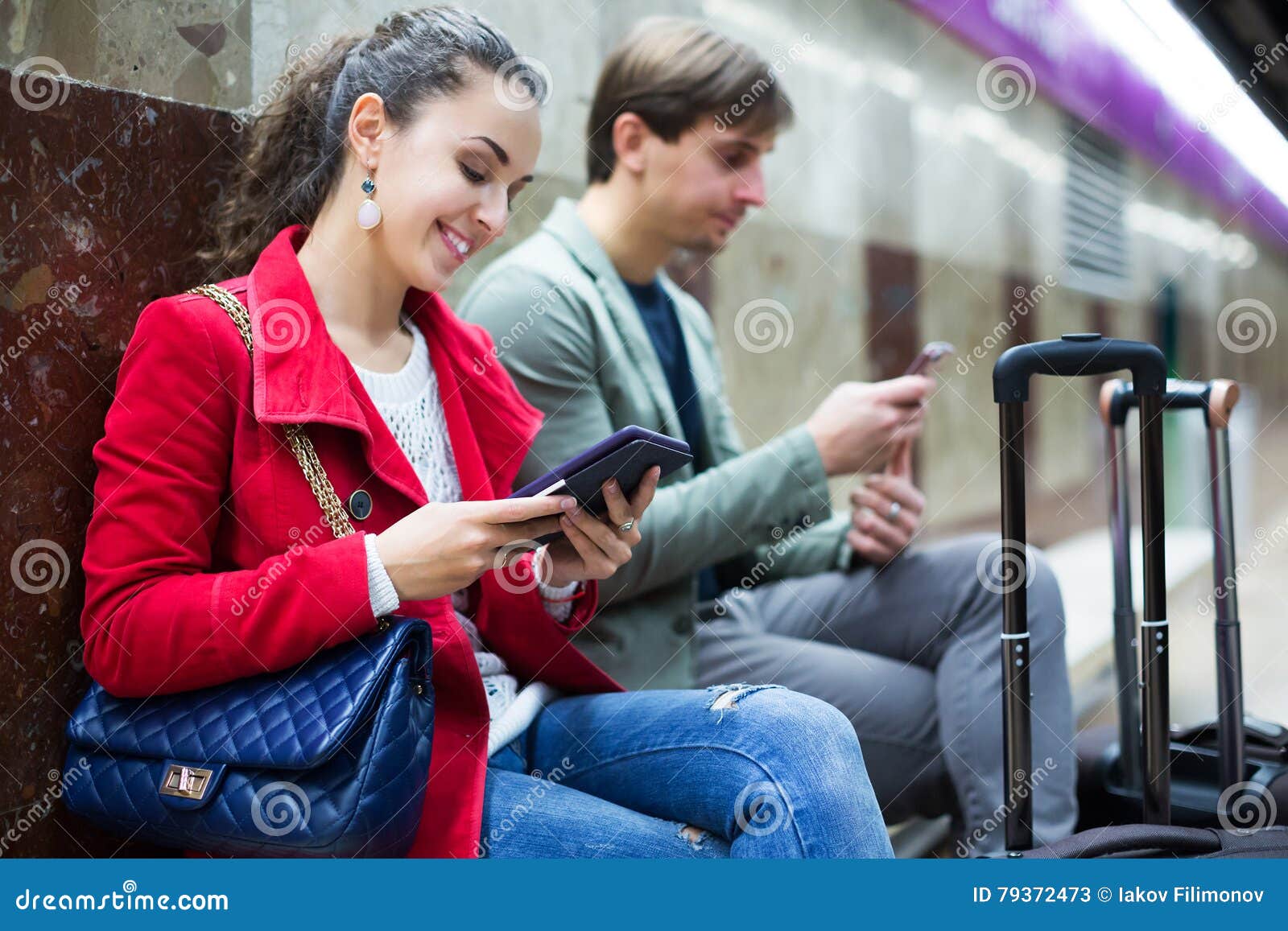 People with Tablet at Metro Stock Image Image of male, journey 79372473