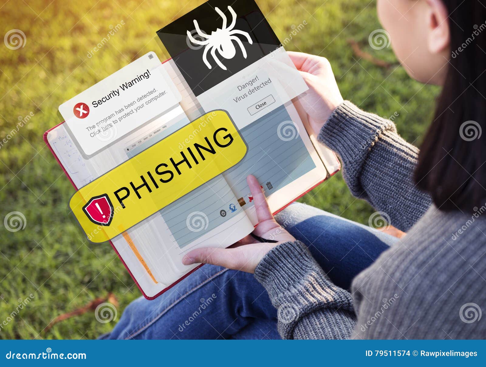 people technology anti-virus phishing alert concept