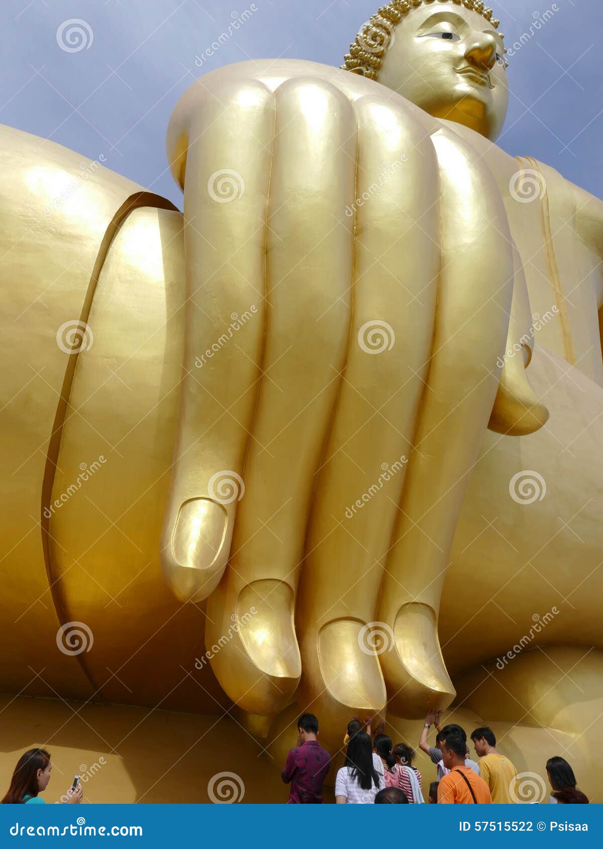 people-touch-finger-big-golden-buddha-st
