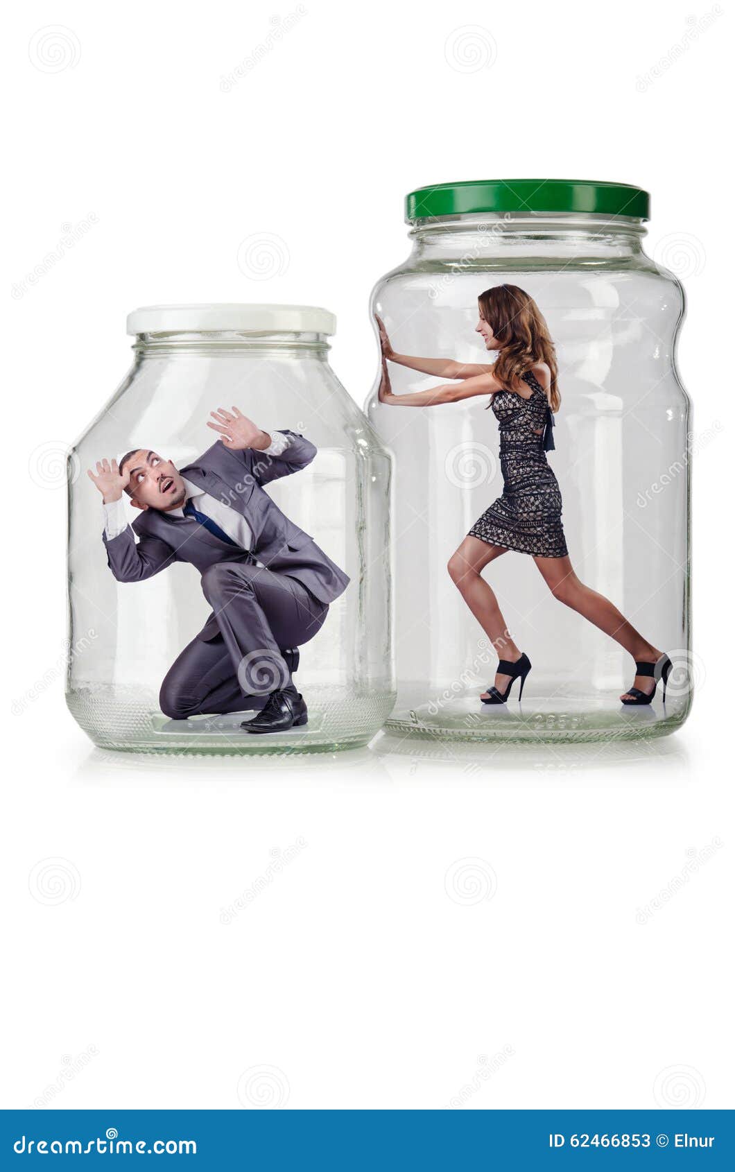 People Trapped in the Glass Jar Stock Image Image of clothing