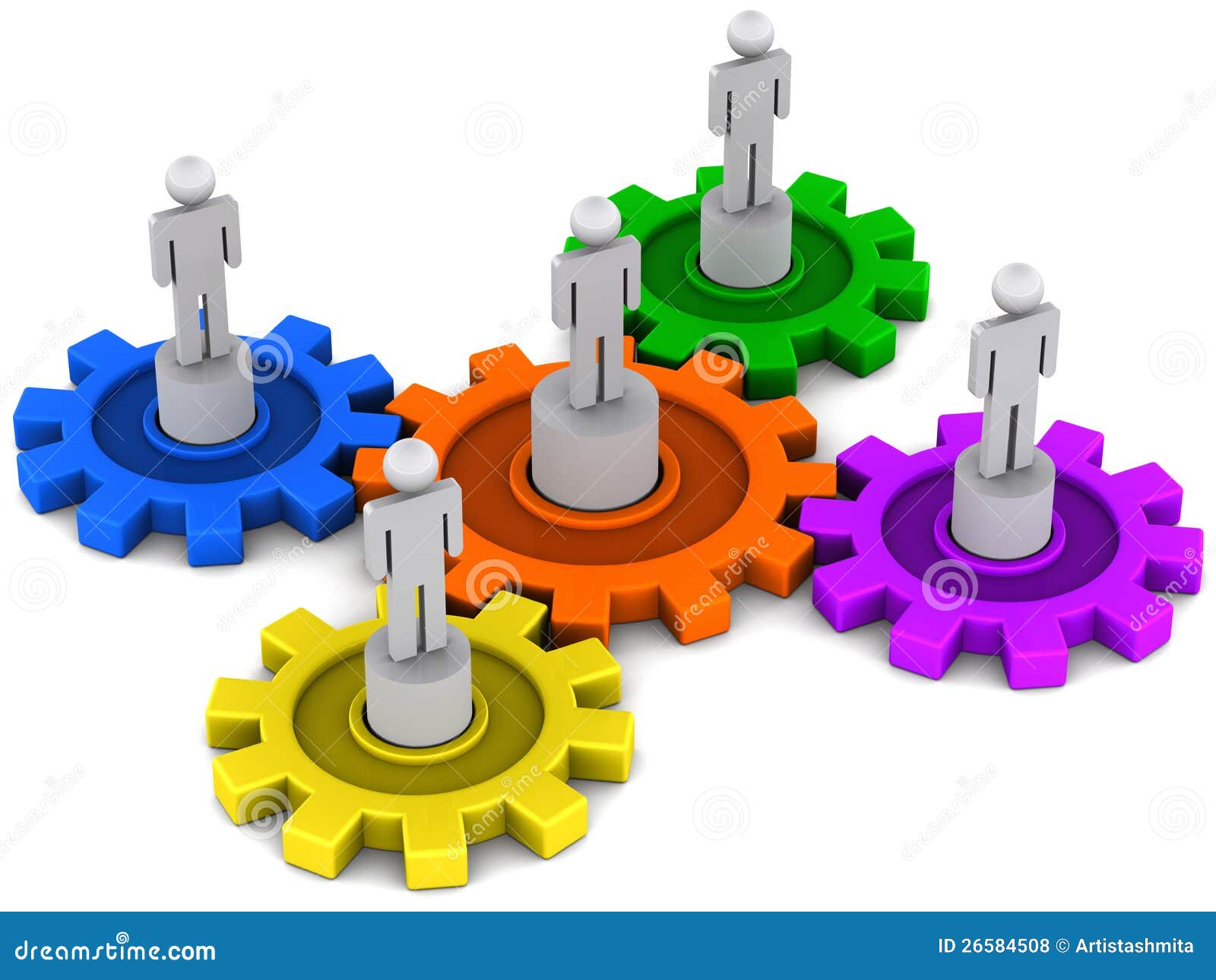 People turning gears stock illustration. Illustration of synergies