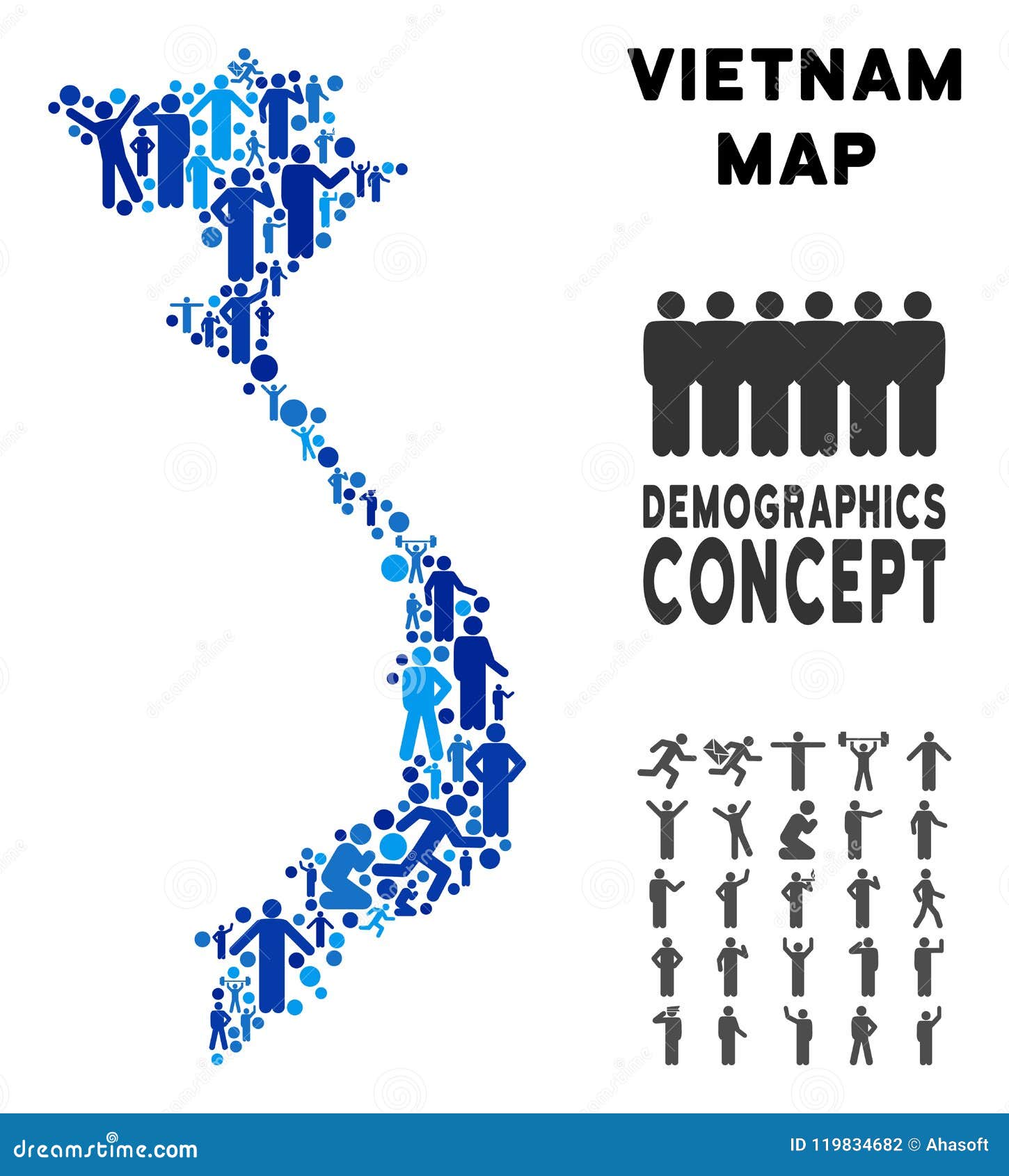 People Vietnam Map stock vector. Illustration of abstract 119834682