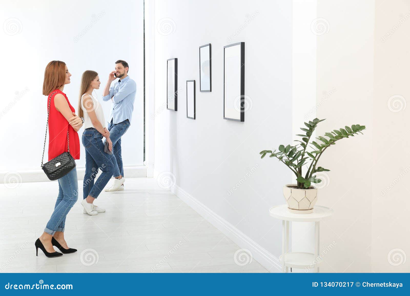 People Viewing Exposition in Art Gallery Stock Image Image of artwork
