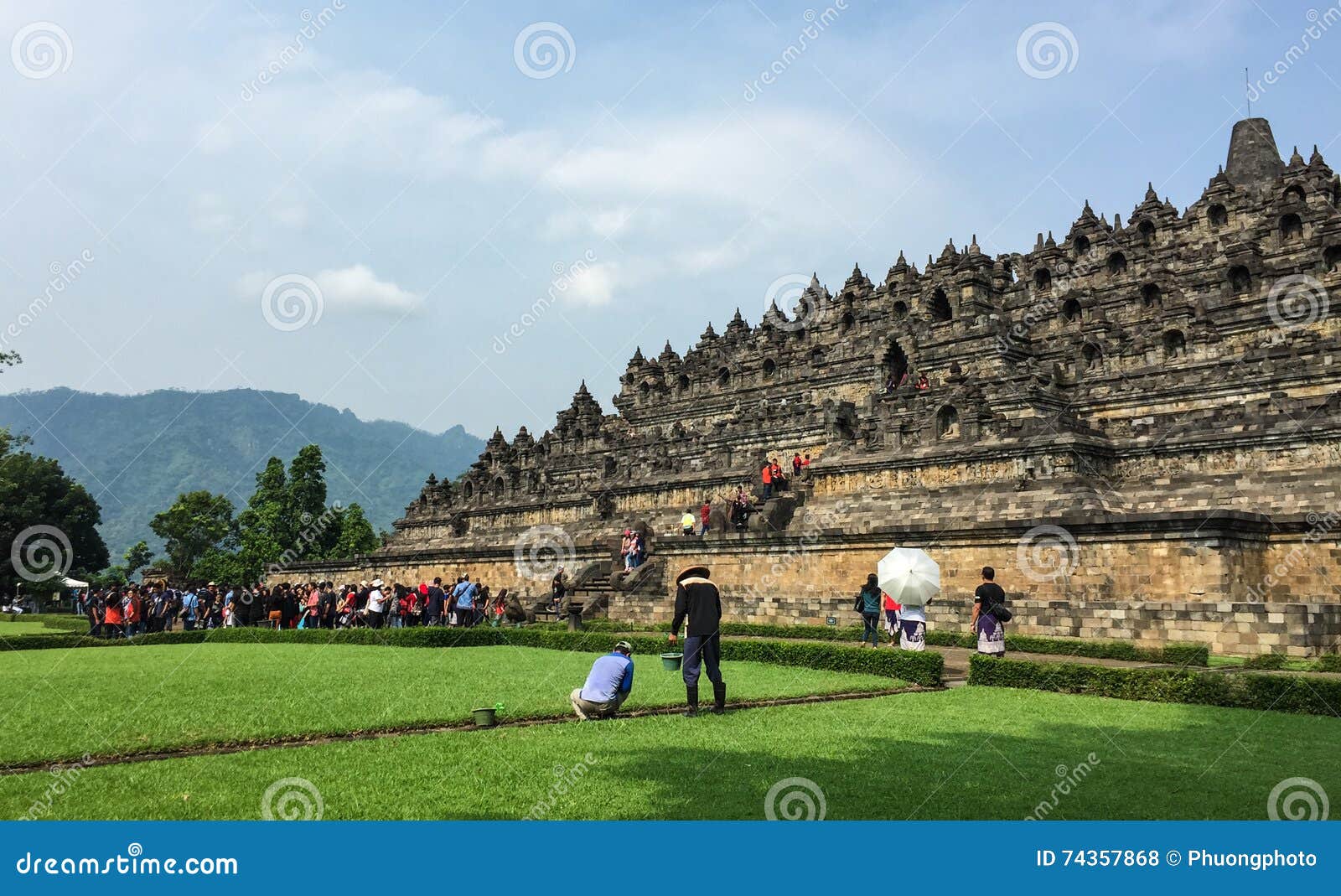 People Visit the Borobudur Temple in Jogja, Indonesia Editorial Stock