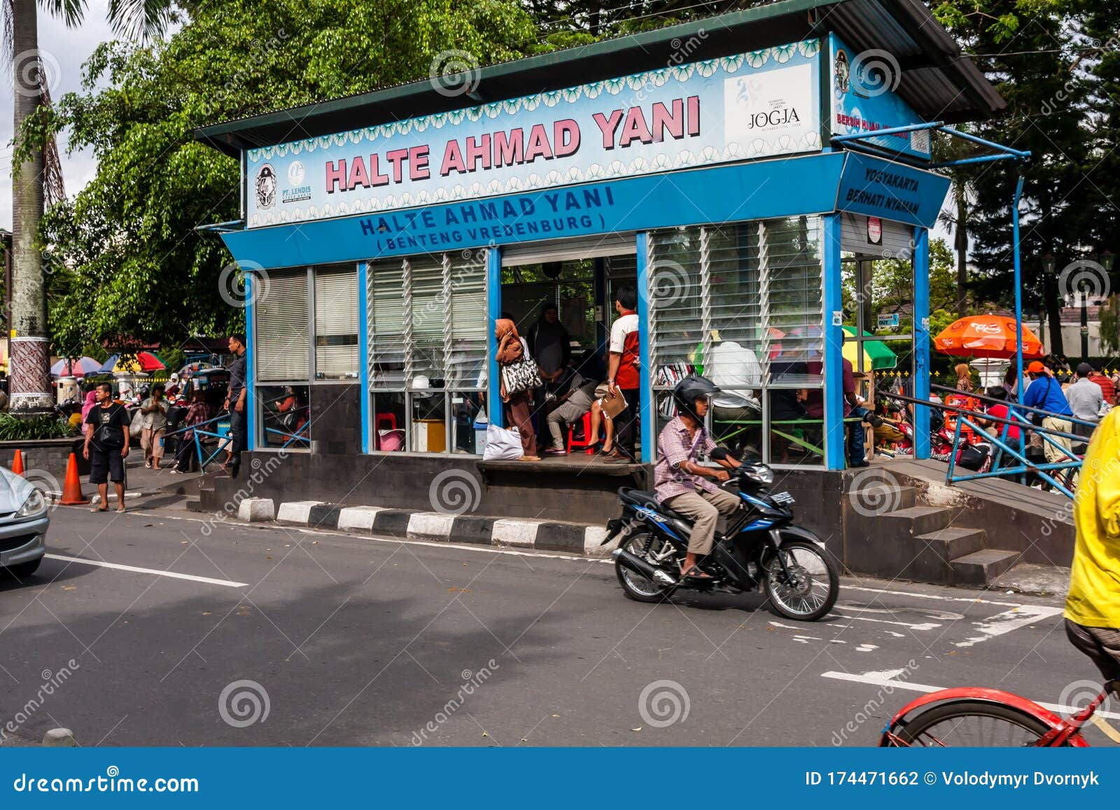 A Bus Stop Near the Vredenburg Fort Museum, Yogyakarta, Indonesia