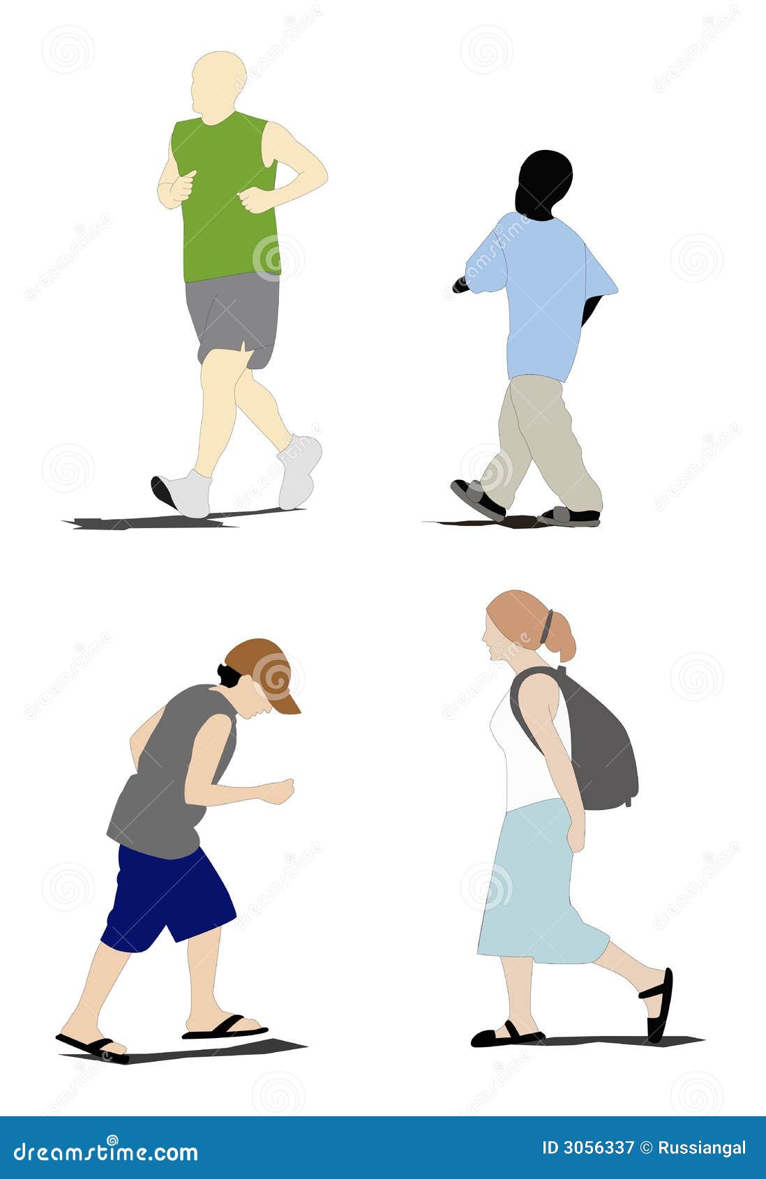 People walking. stock vector. Illustration of movement - 3056337, image size:1098x1690
