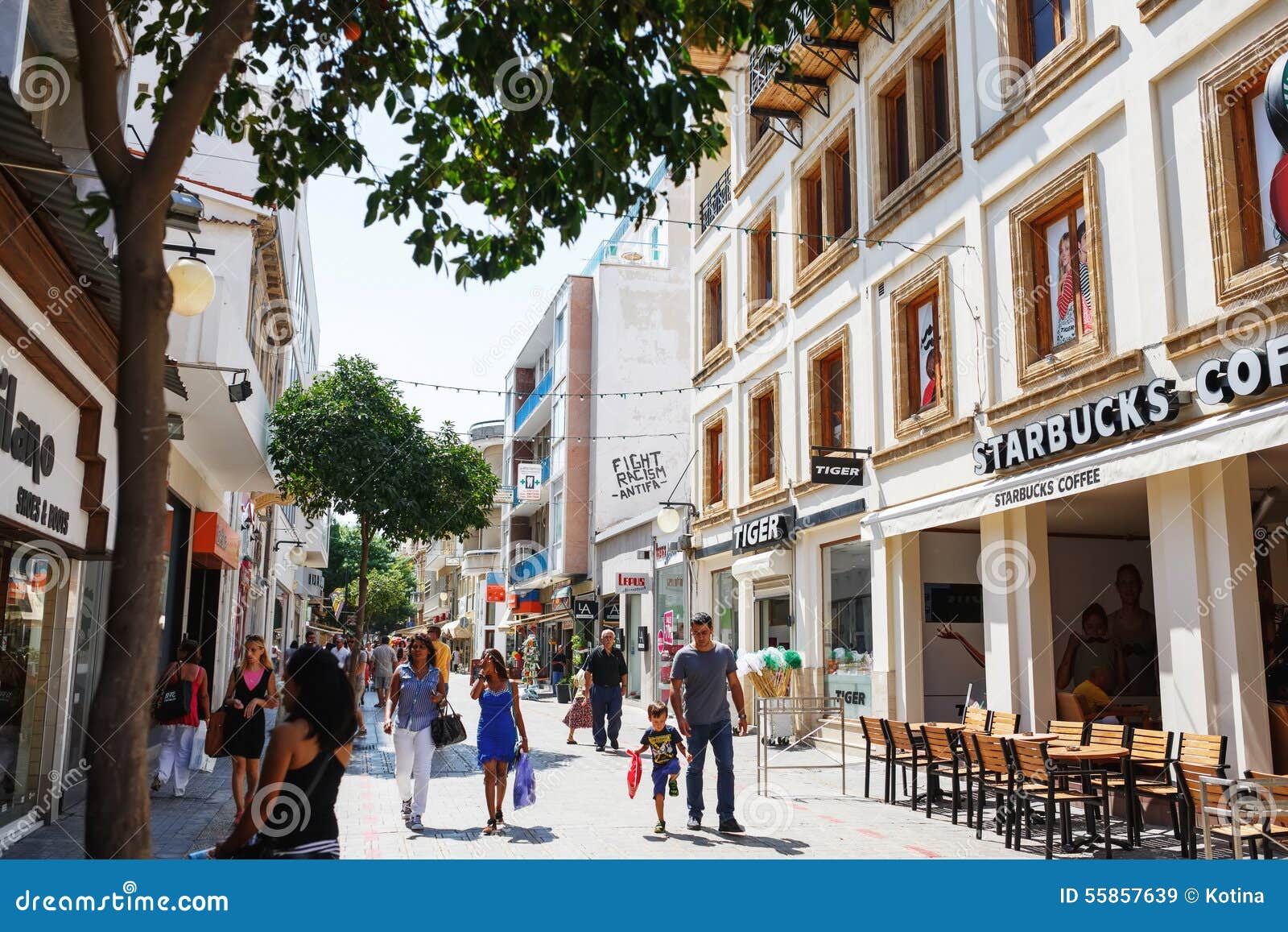 People Walking on Ledra Street Editorial Stock Image - Image of ...