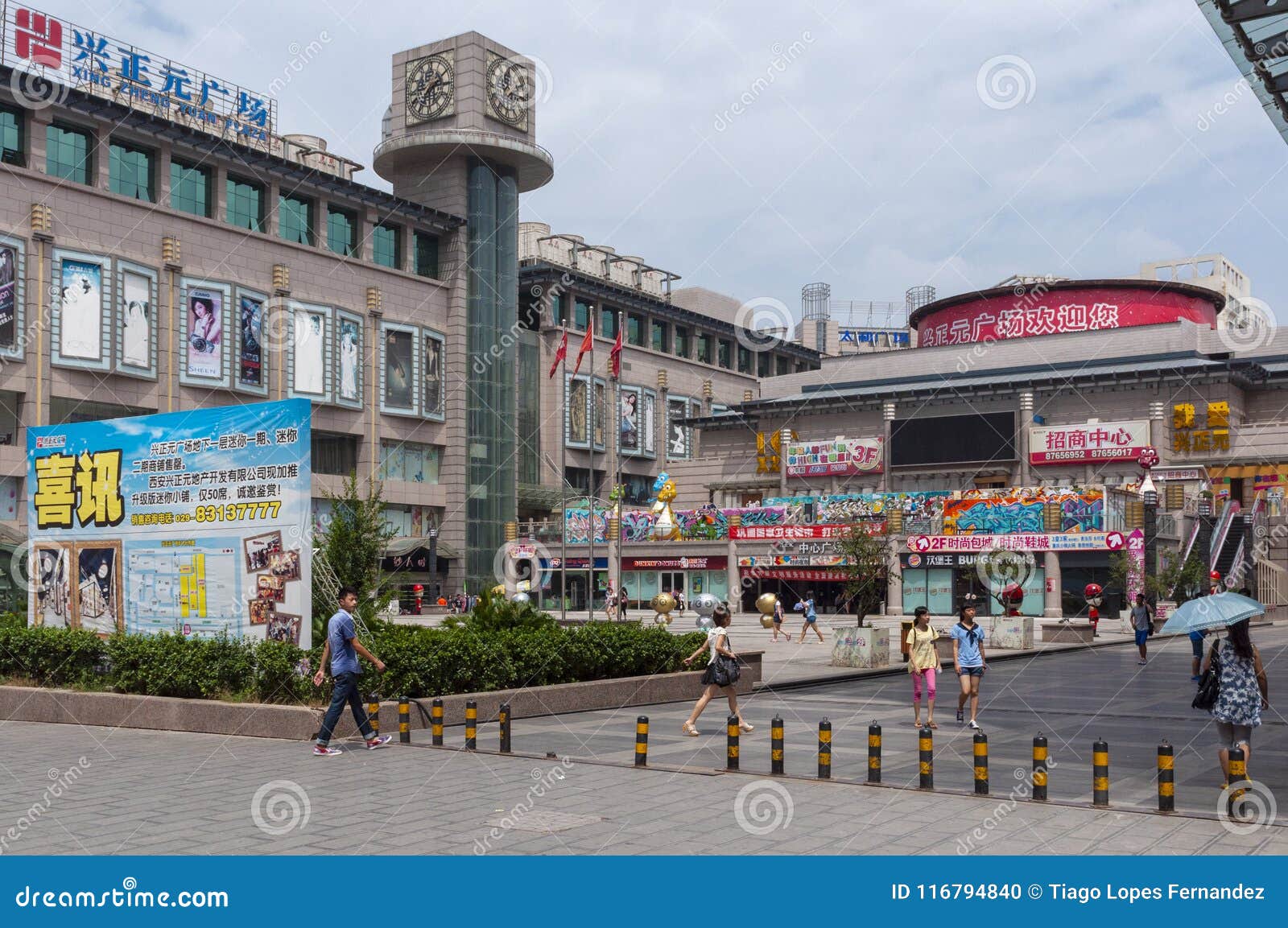 People Walking Outside of a Shopping Mall in the City of Xian, in China ...