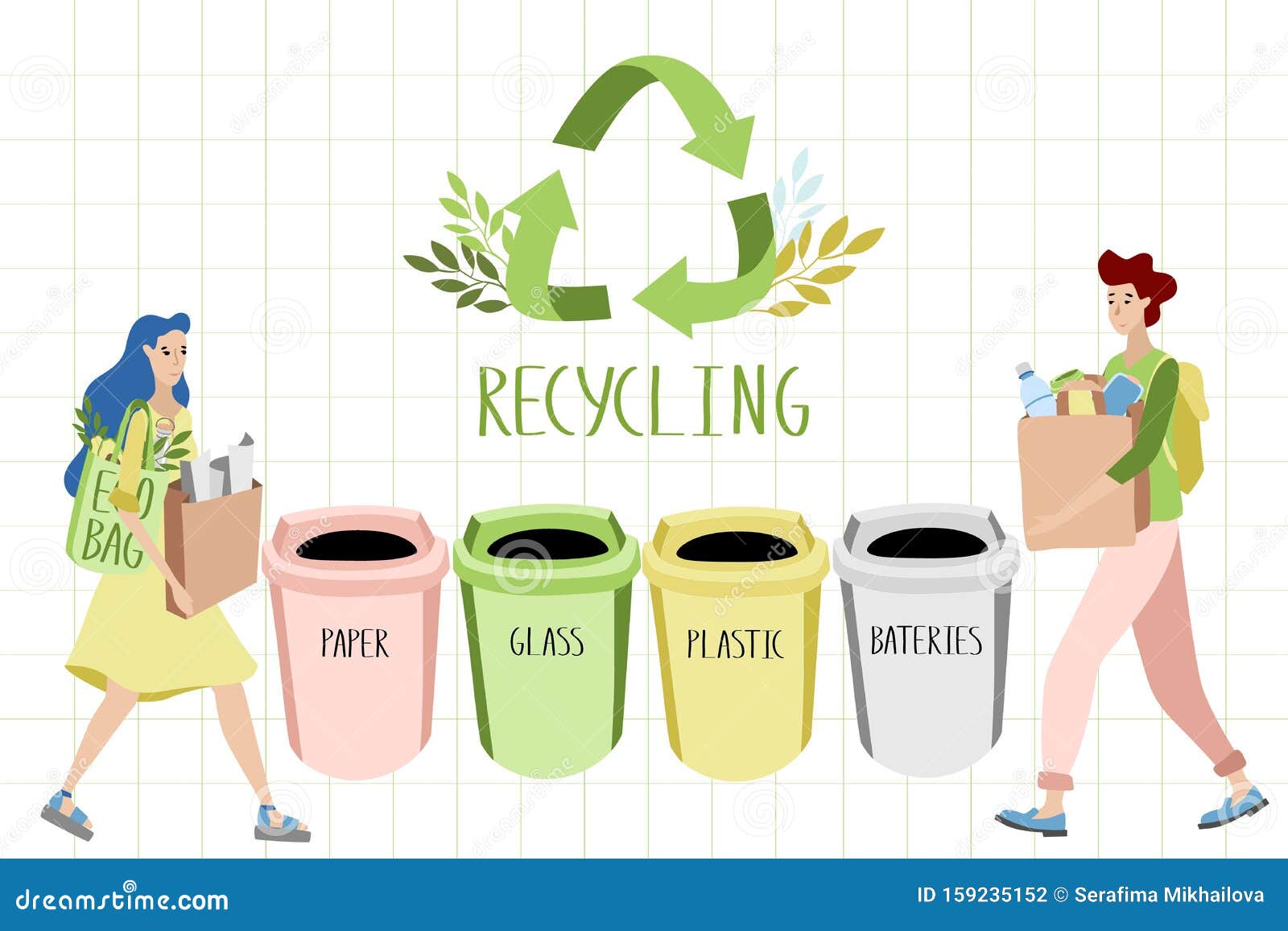 People with Waste for Recycling Stock Vector - Illustration of pollution,  activity: 159235152