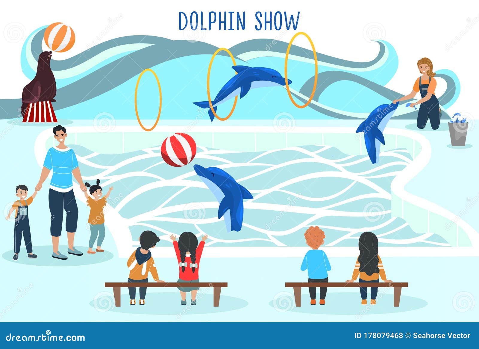 People Watching Dolphin Show, Entertainment for Family with Kids, Trained Animals Performance, Vector Illustration Stock Vector - Illustration of entertainment, circus: 178079468 People Watching Dolphin Show, Entertainment for Family with Kids, Trained Animals Performance, Vector Illustration Stock Vector - Illustration of entertainment, circus: 178079468