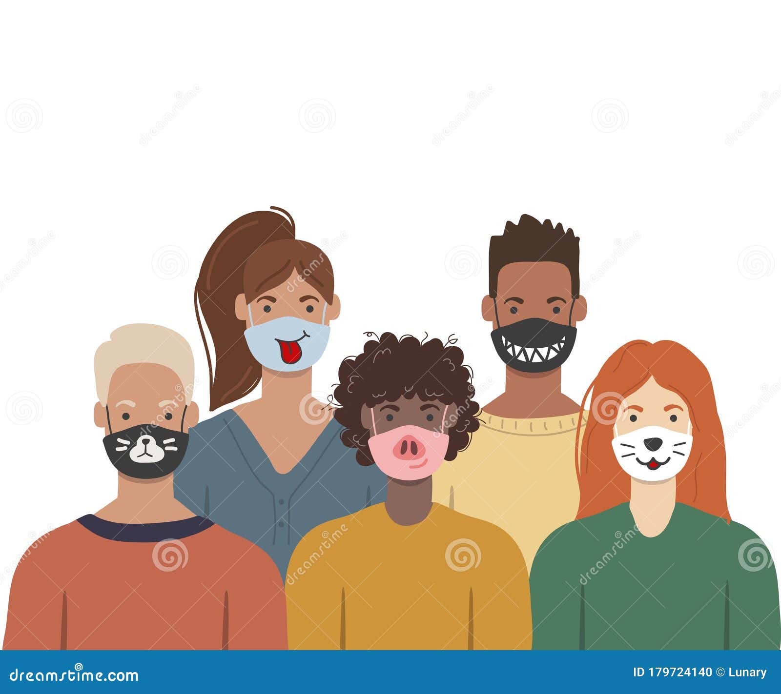 People Wearing Funny Medical Face Masks To Prevent Disease, Flu, Air Pollution Stock Vector - Illustration of group, character: 179724140 People Wearing Funny Medical Face Masks To Prevent Disease, Flu, Air Pollution Stock Vector - Illustration of group, character: 179724140