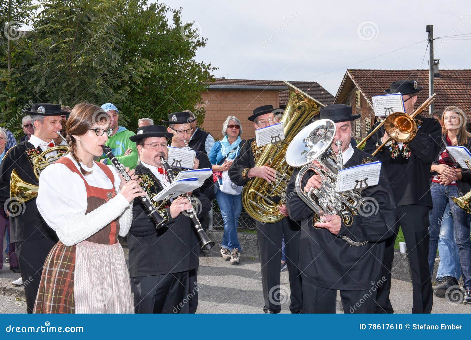 pics Switzerland People Clothes people wearing traditional clothes and playing music of switzerland editorial image image of pavement natural 78617610