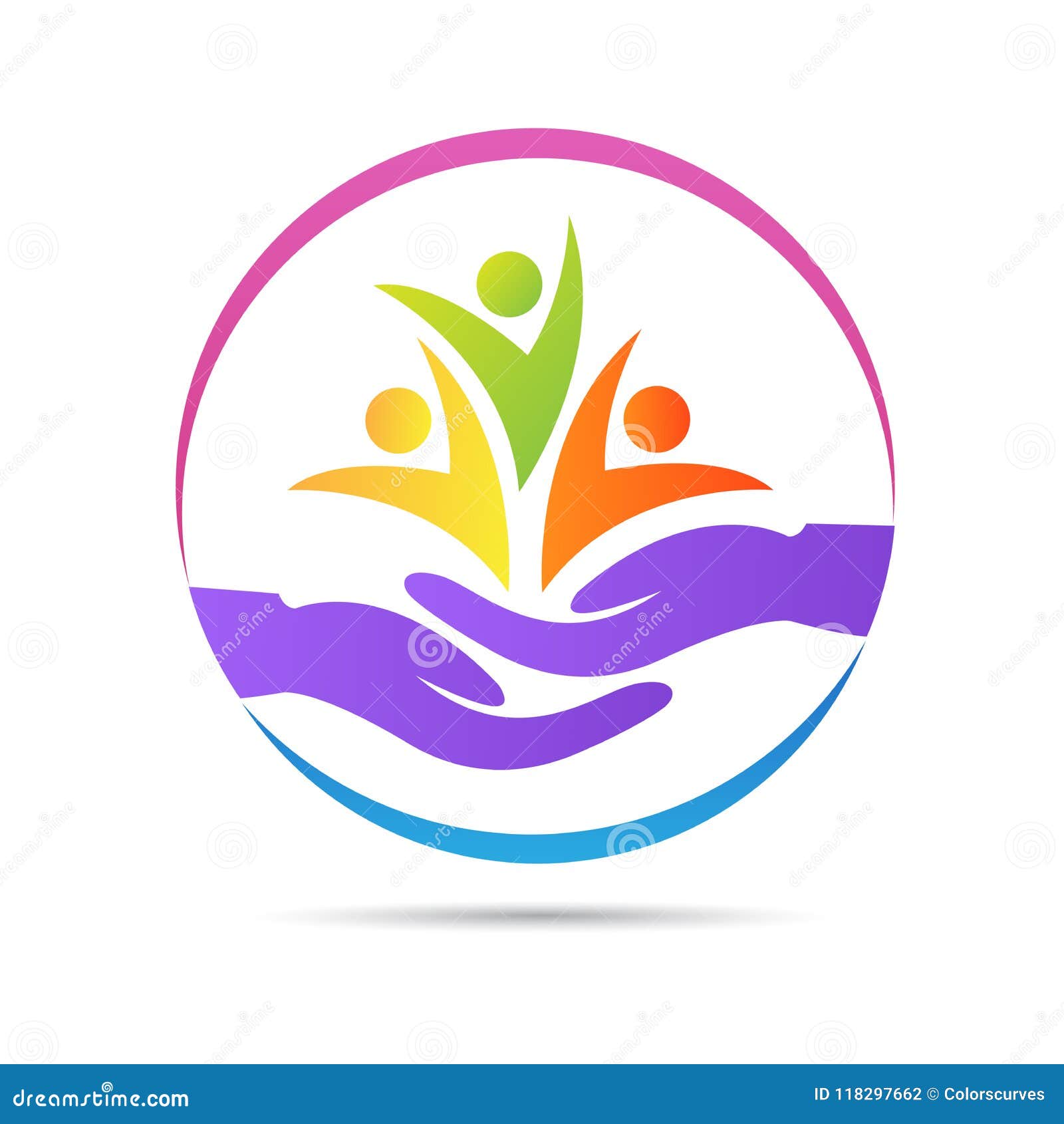 people wellness senior woman children charity orphanage health care logo