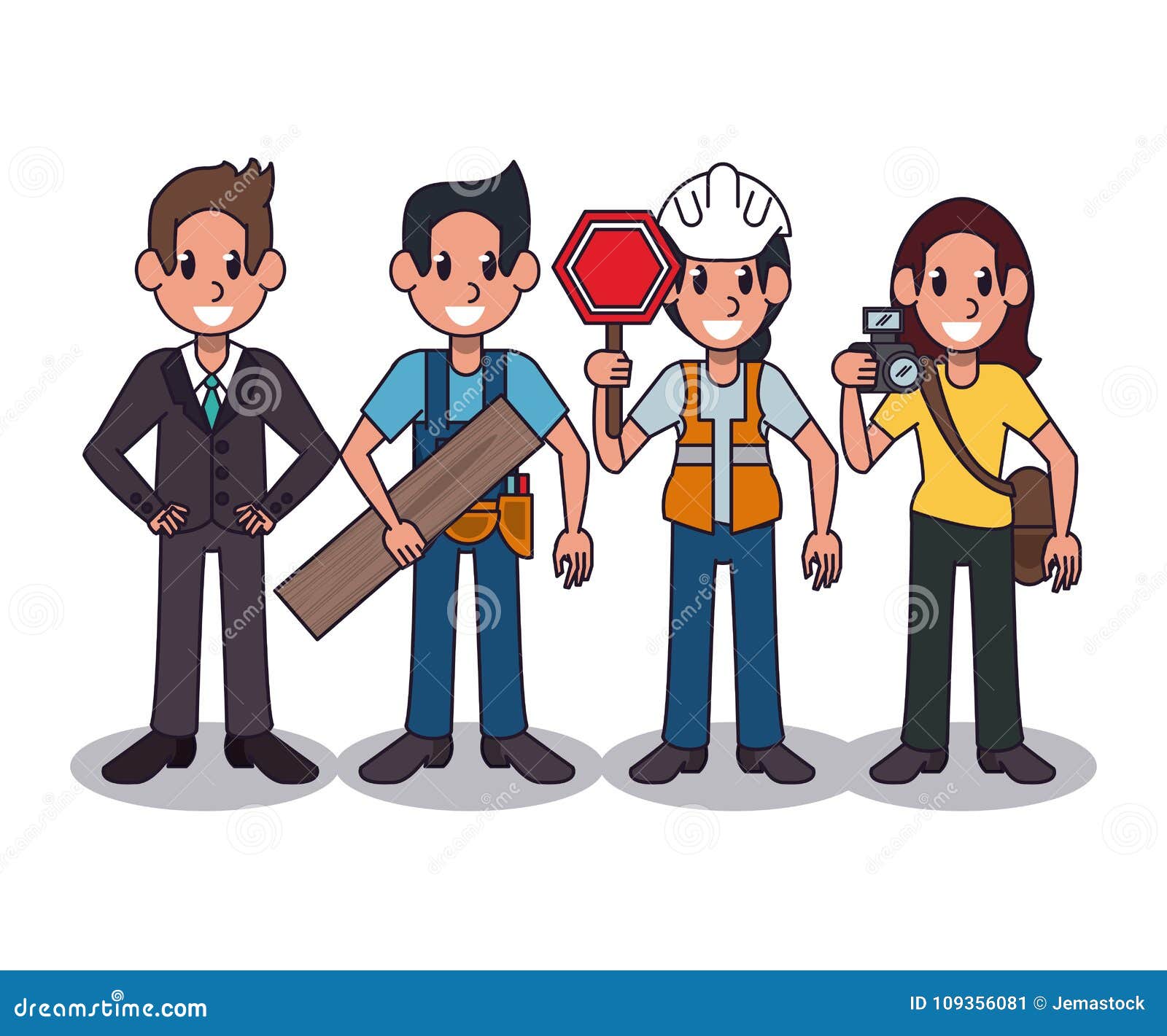 People workers cartoon stock vector. Illustration of manager - 109356081