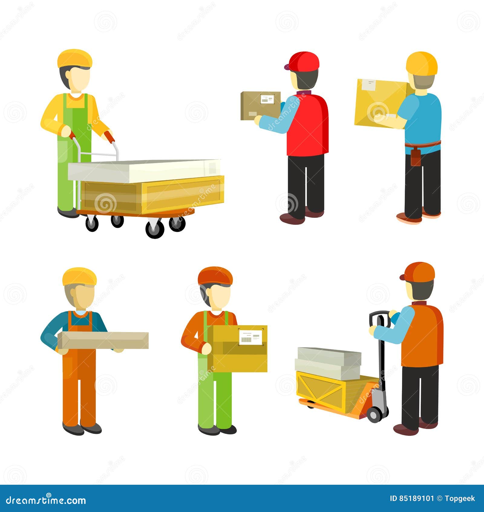 Shipping And Receiving Icon Set With Boxes, Warehouse, Checklist, Etc