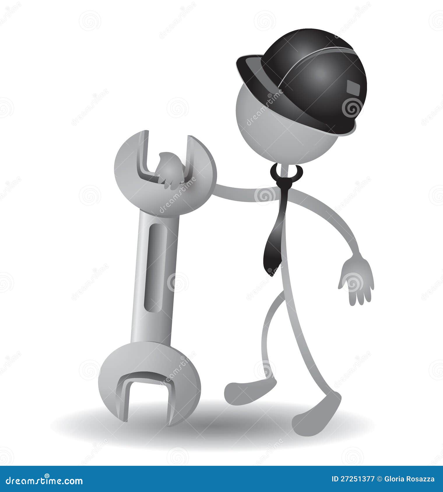 People with a wrench stock vector. Illustration of graphics 27251377