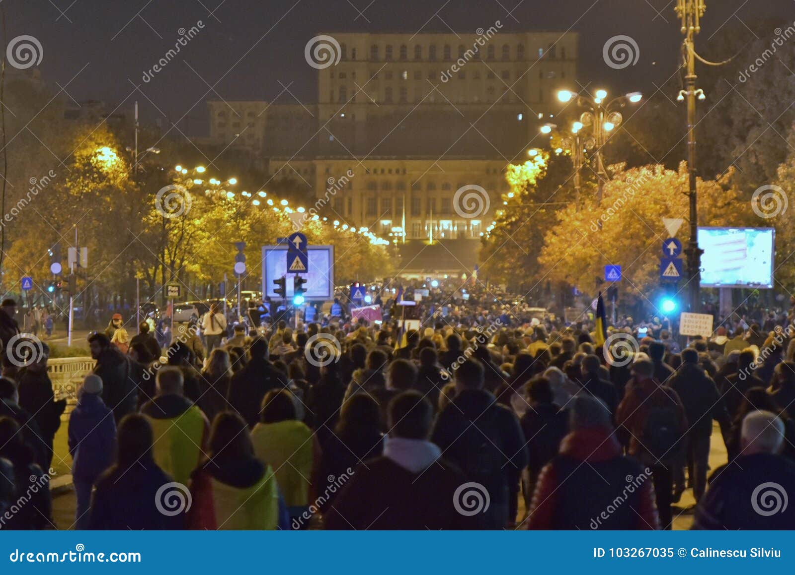 Bucharest Protest, Modifying the Laws of Justice Editorial Image