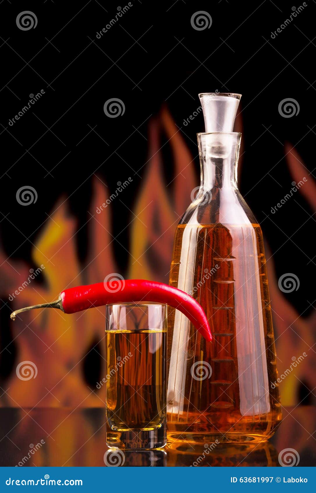Pepperbrandy In The Decanter On Background Of Stock Image Image of liquor, heat 63681997