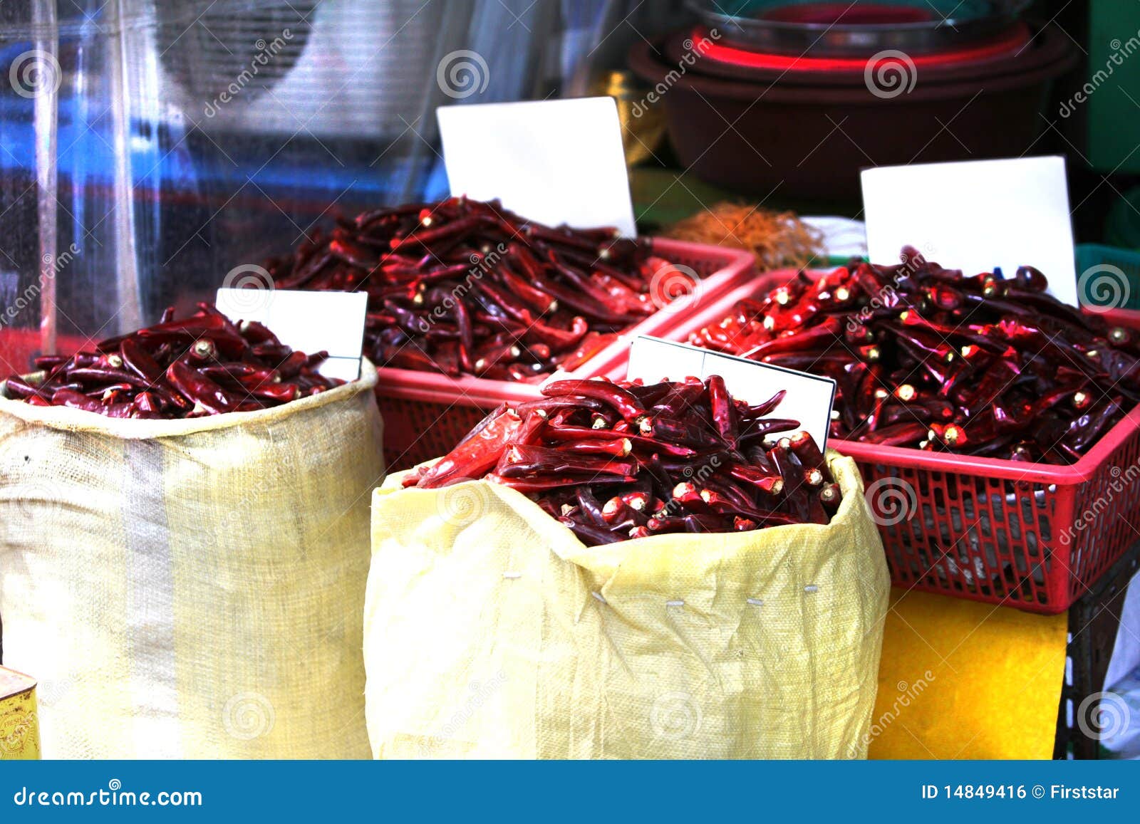 Pepper Red in Market in South Korea Stock Photo Image of hottest