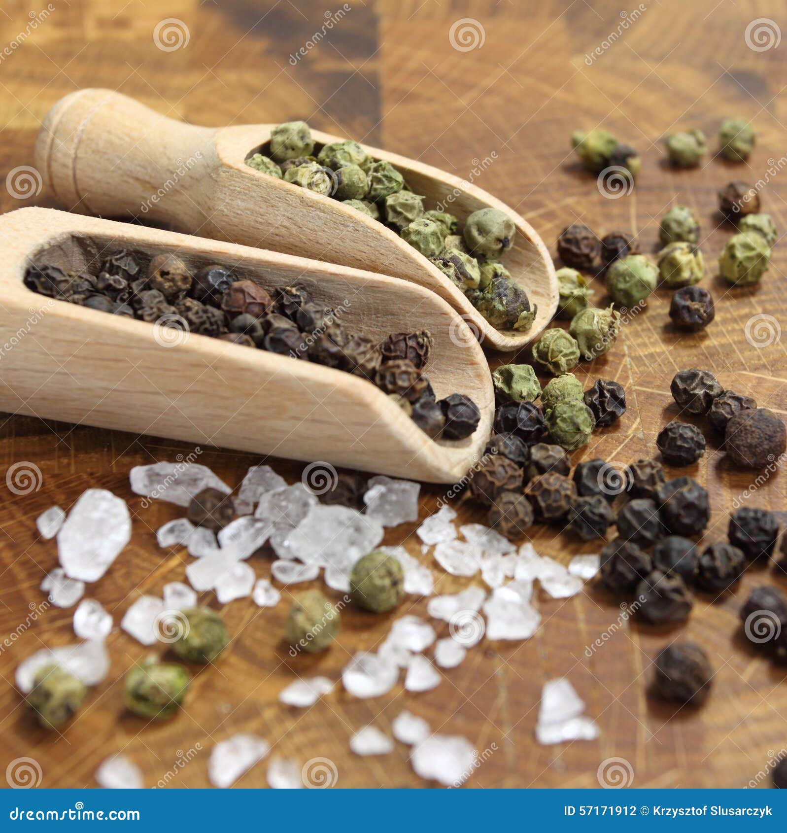 Pepper and salt stock photo. Image of peppercorns, green 57171912