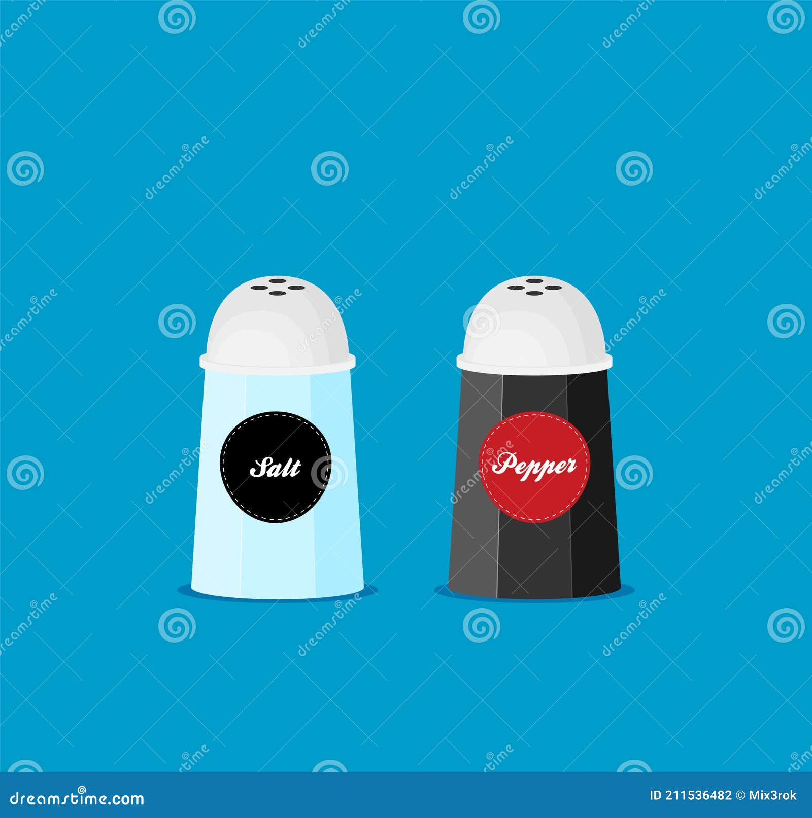 Pepper and Salt Shaker Set Flat Vector Stock Vector Illustration of