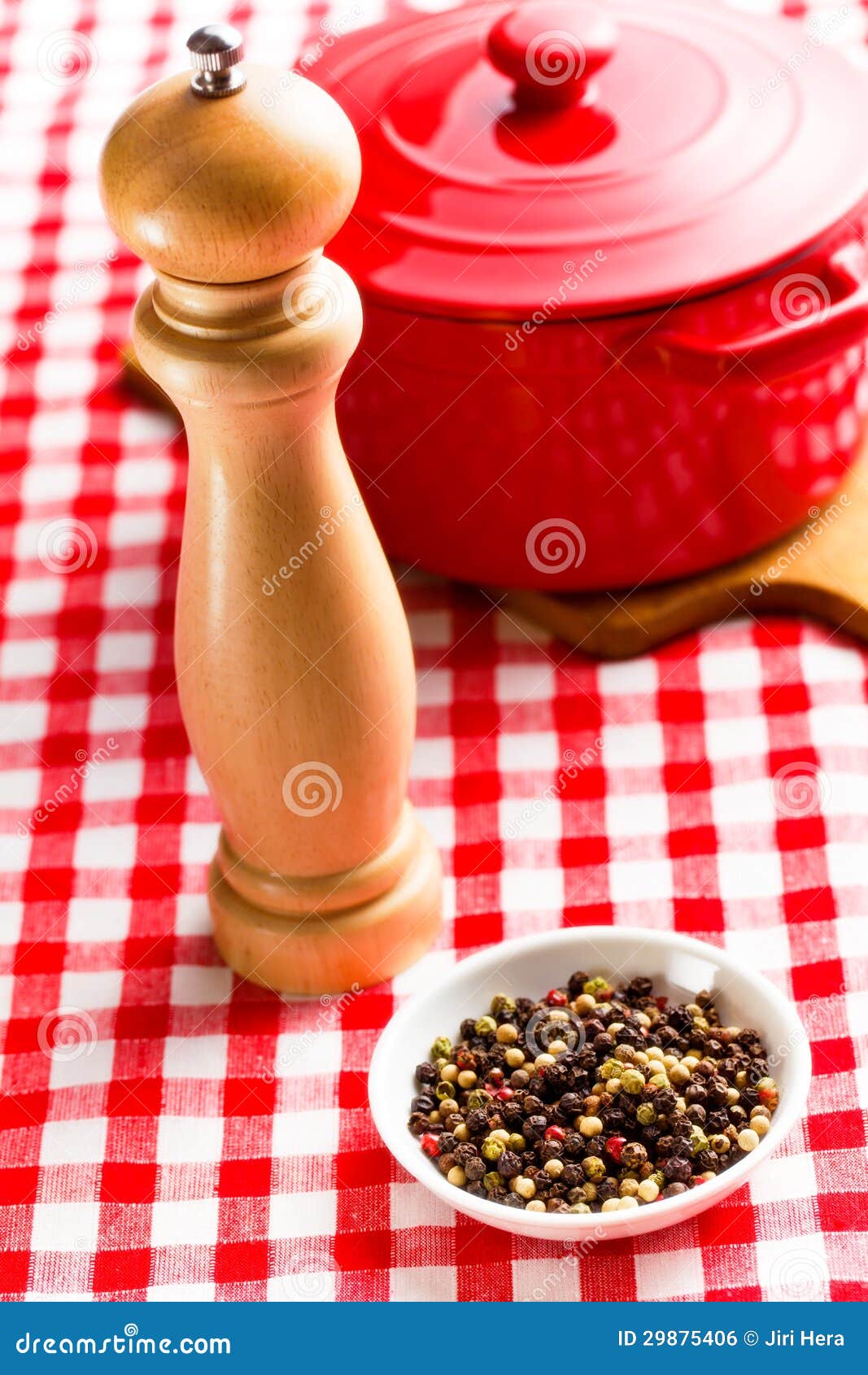 Pepper and Wooden Pepper Mill Stock Photo Image of food, spice 29875406