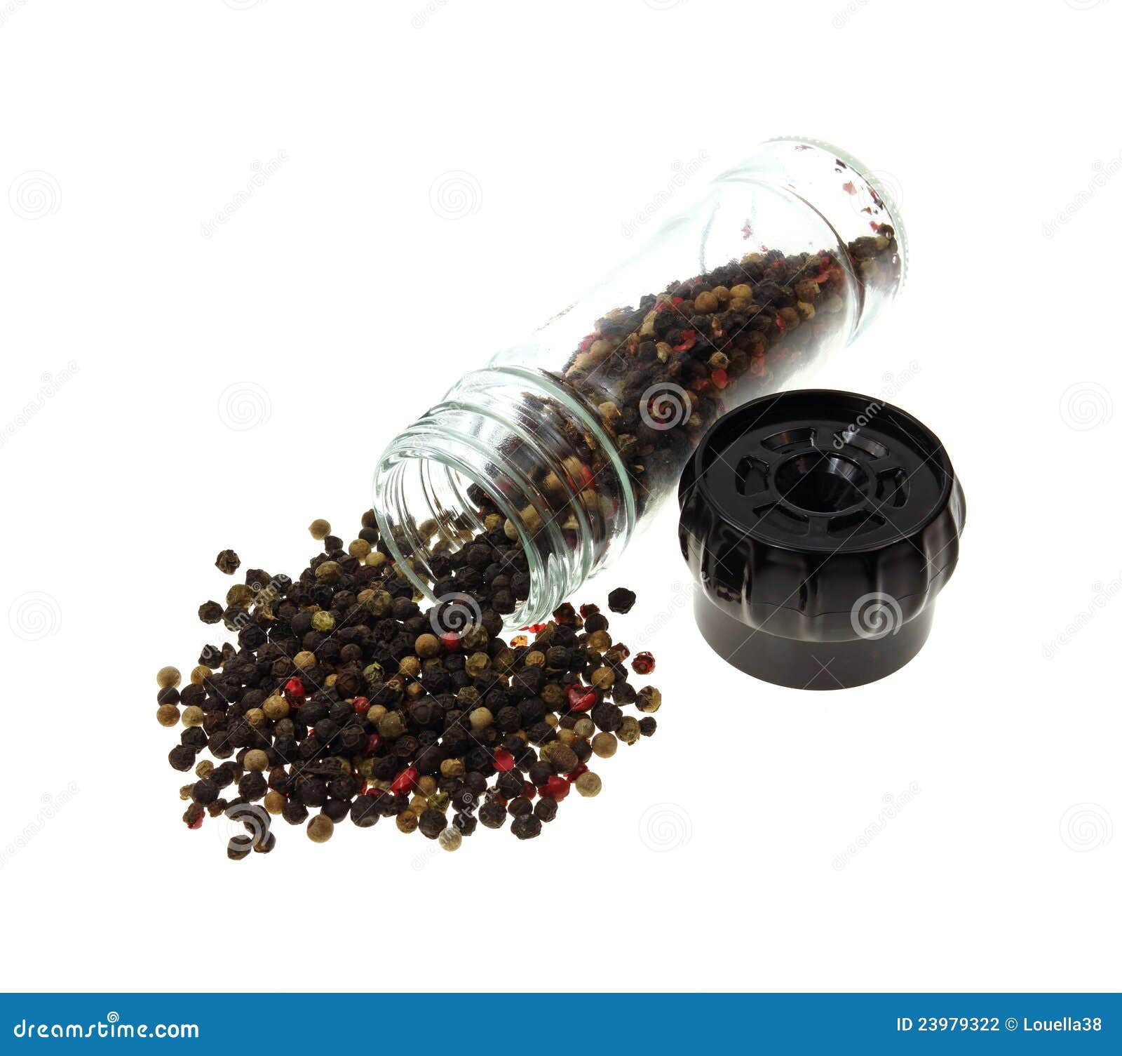 Peppercorns Spilling from Jar Stock Photo Image of view, small 23979322