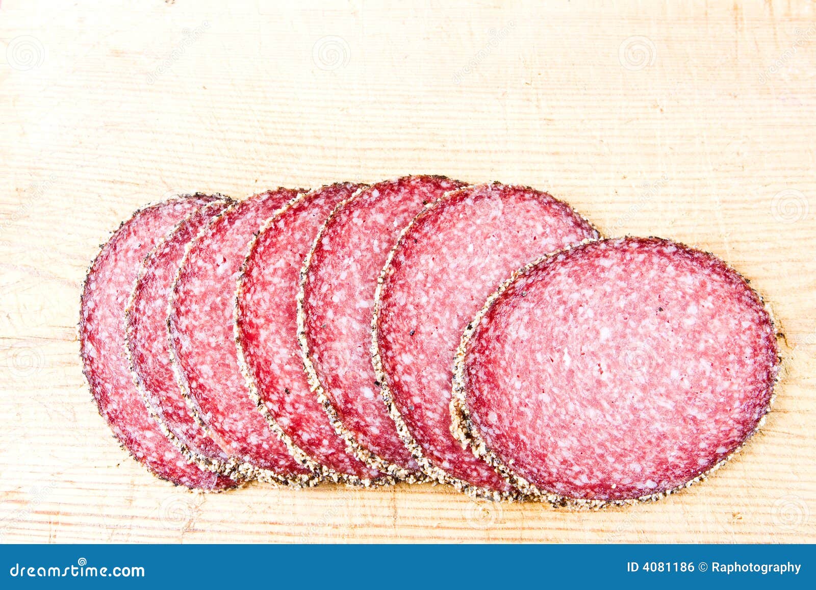 Peppered salami stock photo. Image of cold, meat, deli 4081186