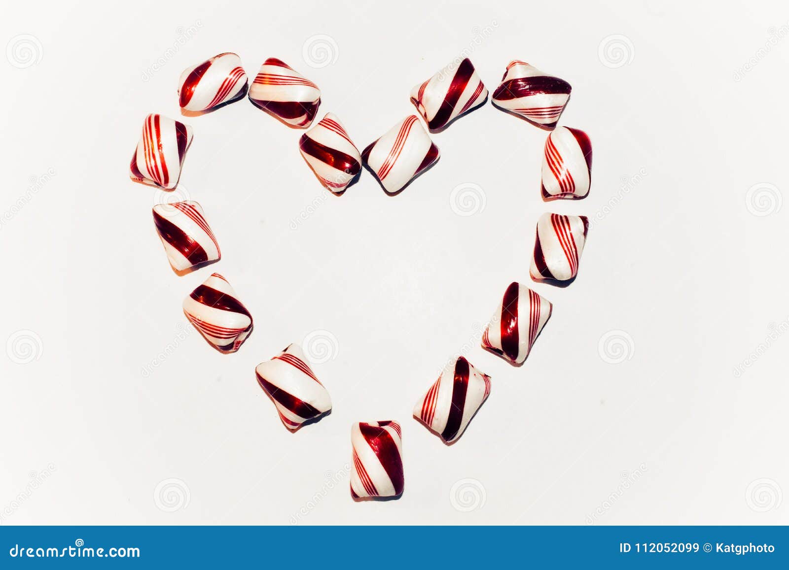 Heart Made of Peppermint Candies on a White Background Stock Image ...
