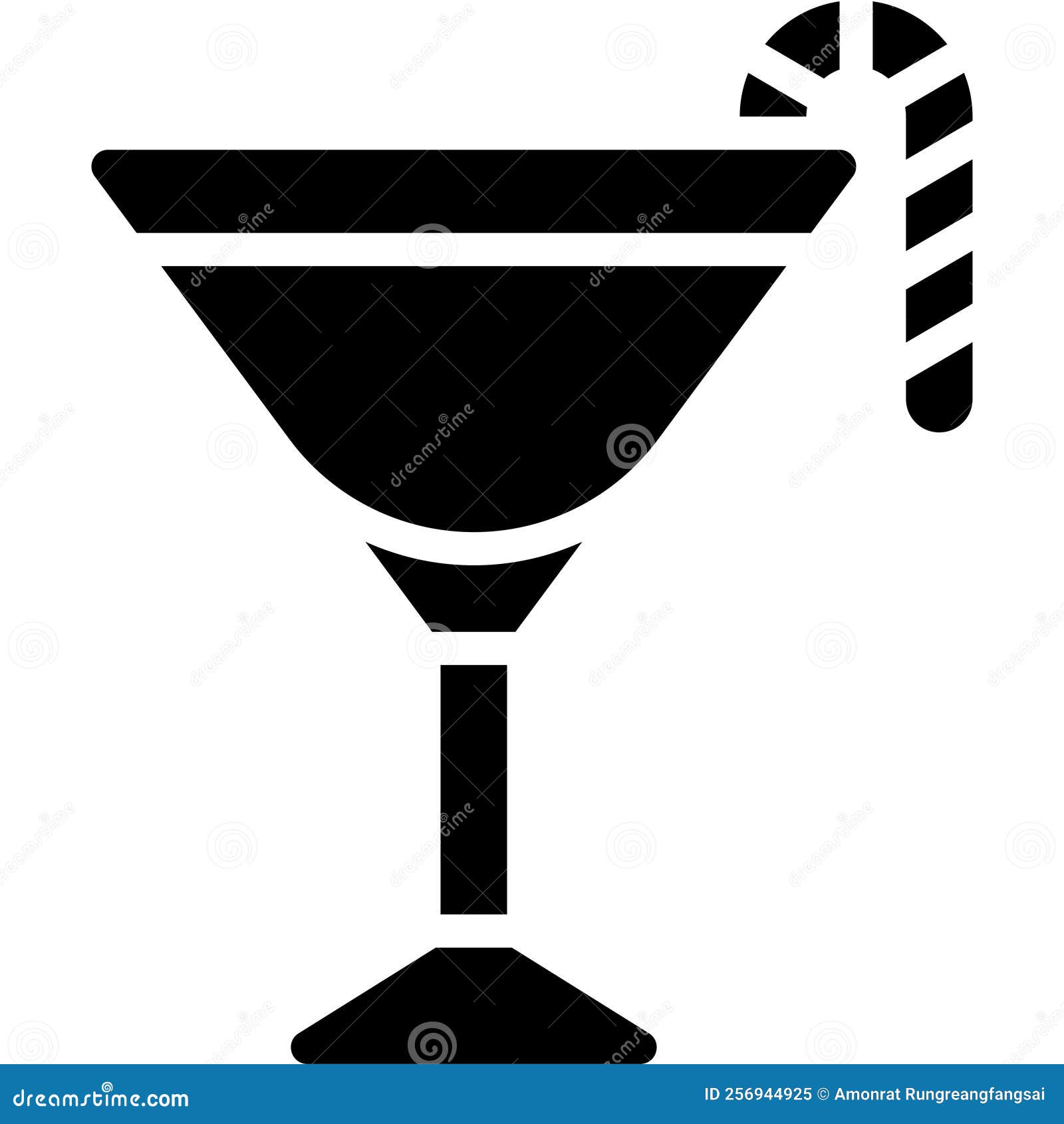 Peppermint Martini Cocktail Icon, Alcoholic Mixed Drink Vector Stock