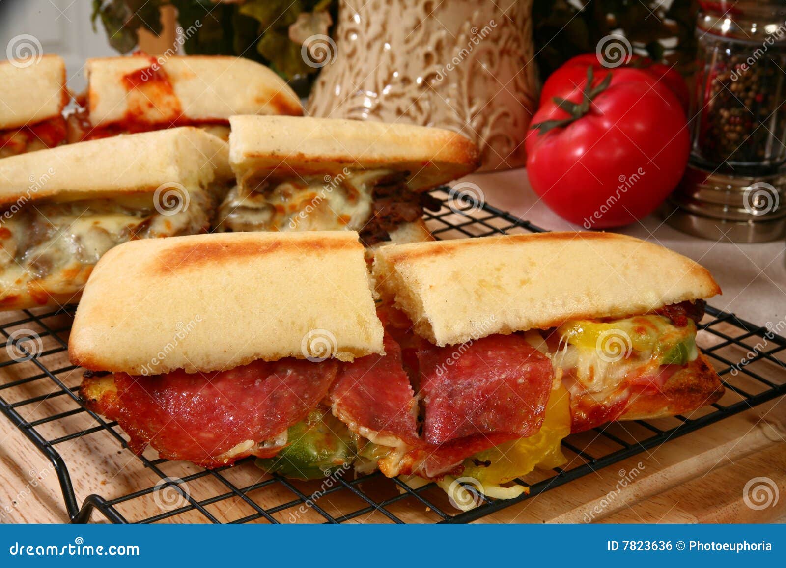 Pepperoni Deli Sandwich stock photo. Image of deli, meat 7823636